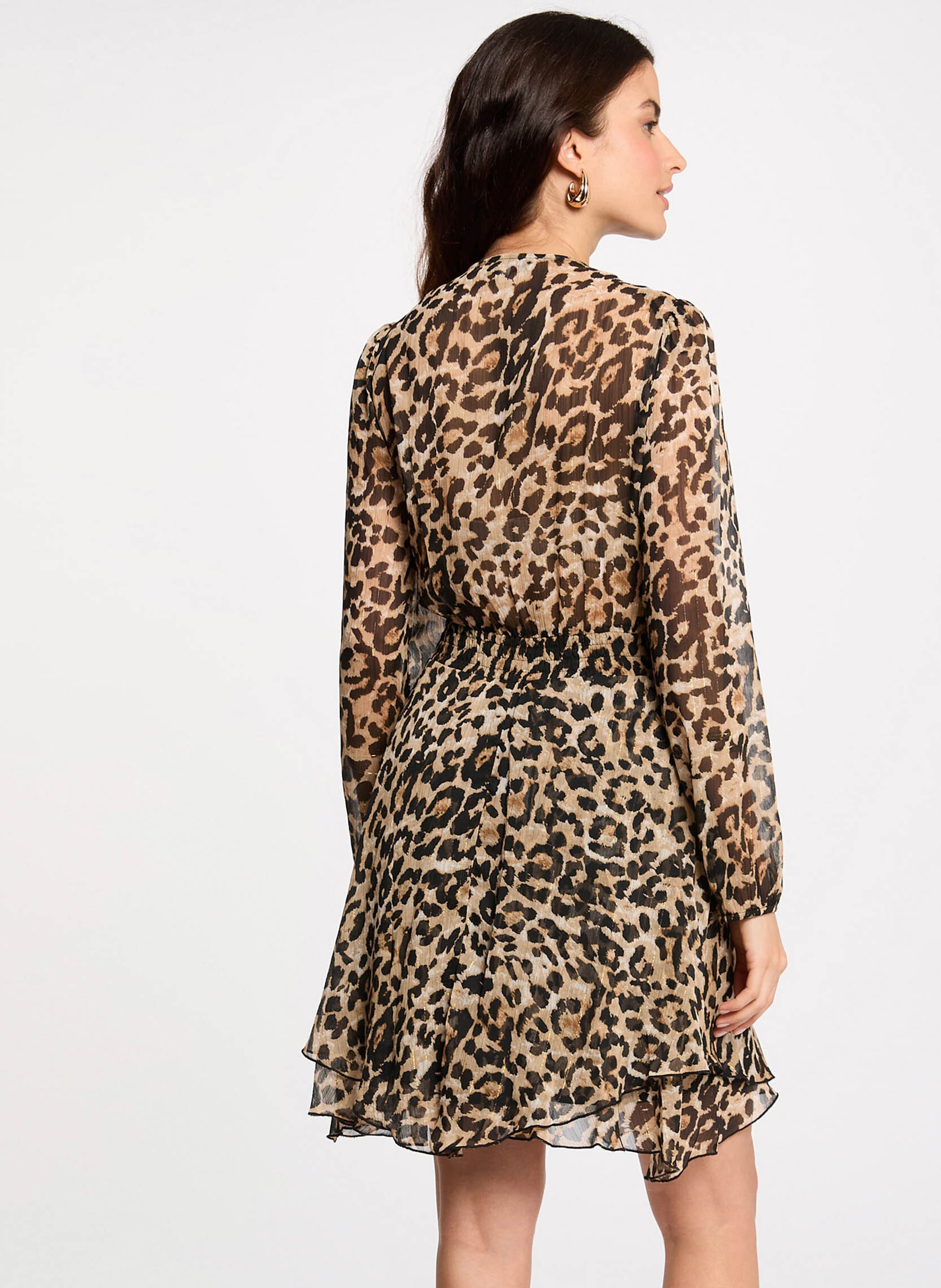 Robe courte col v imprimée  MORGAN Multicolore