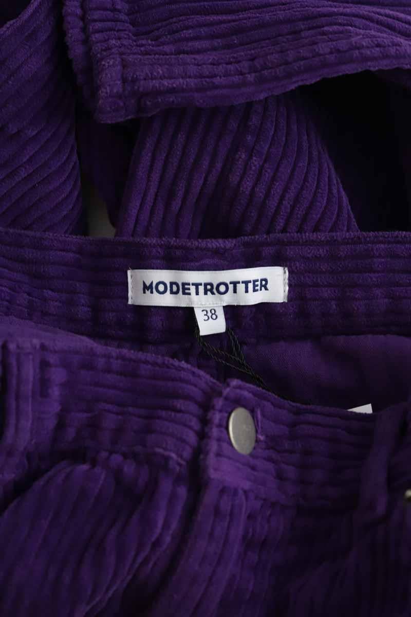 Cropped cotton pants MODETROTTER - Seconde Main Purple