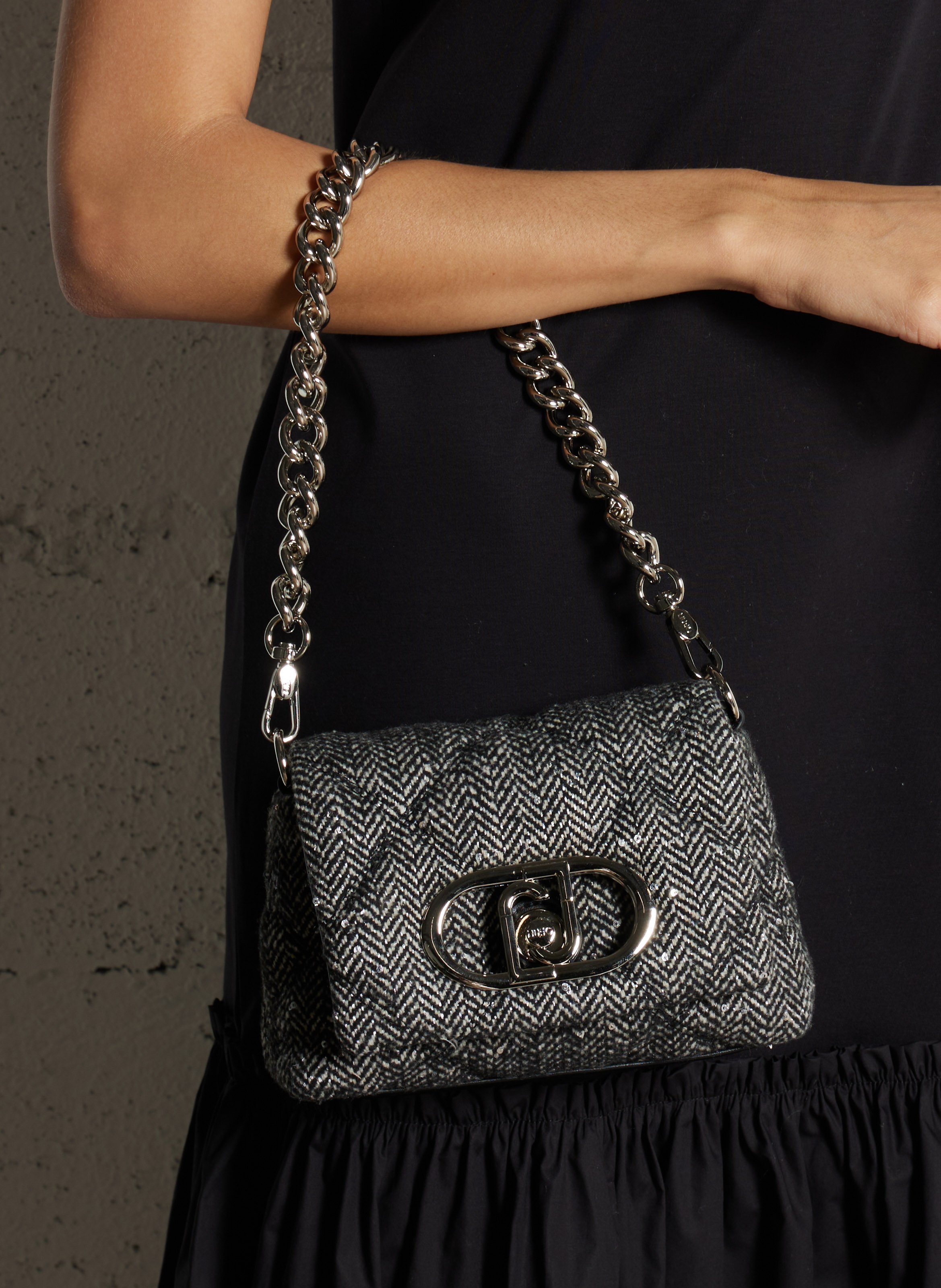 Sac banodulière motif chevrons LIU JO Noir