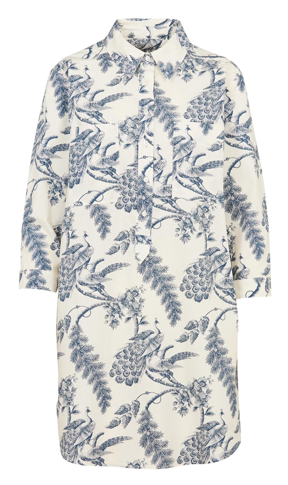 Printed cotton shirt dress MAISON 123 Blue