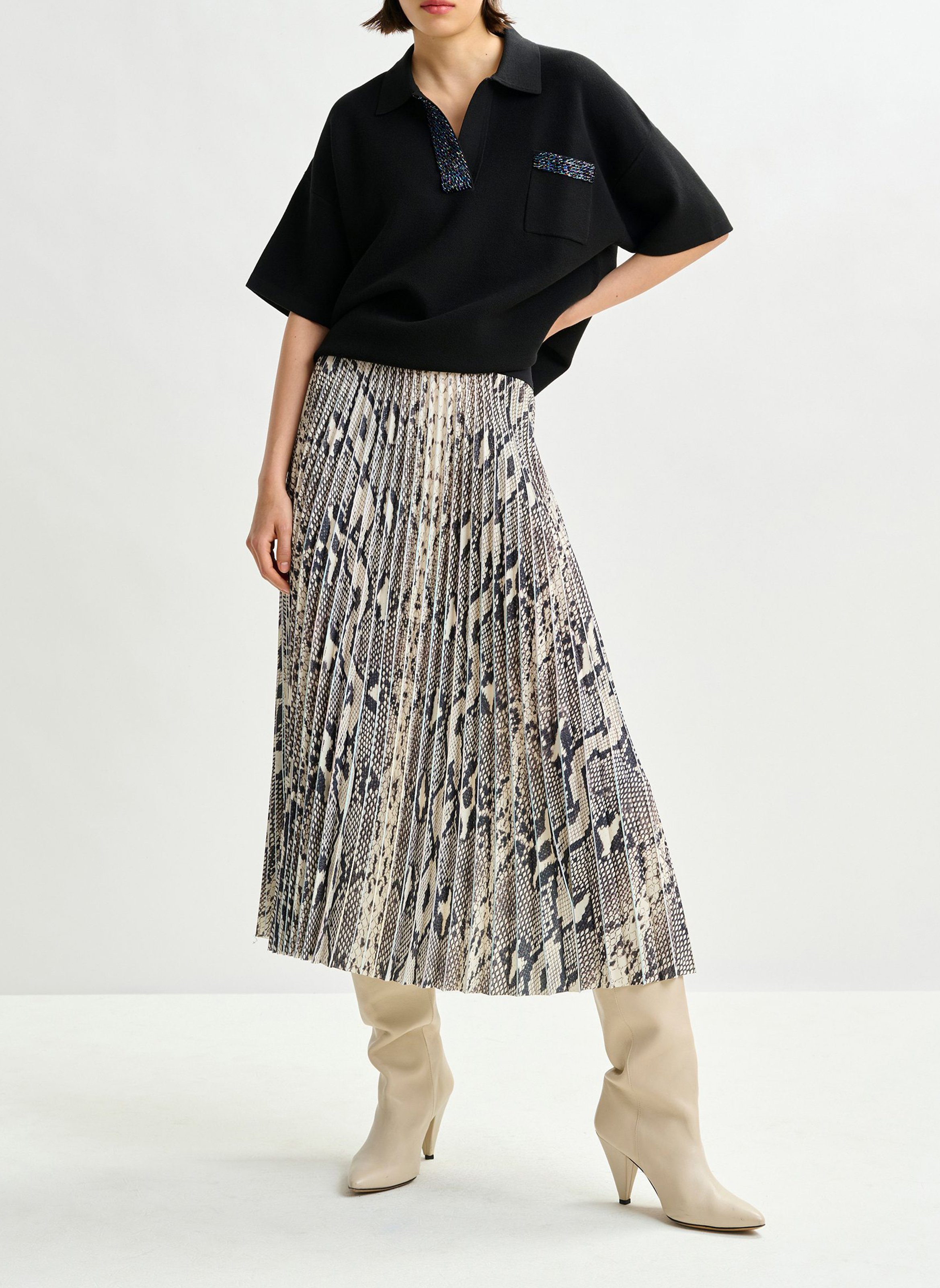 Haut col polo en maille ESSENTIEL ANTWERP Noir