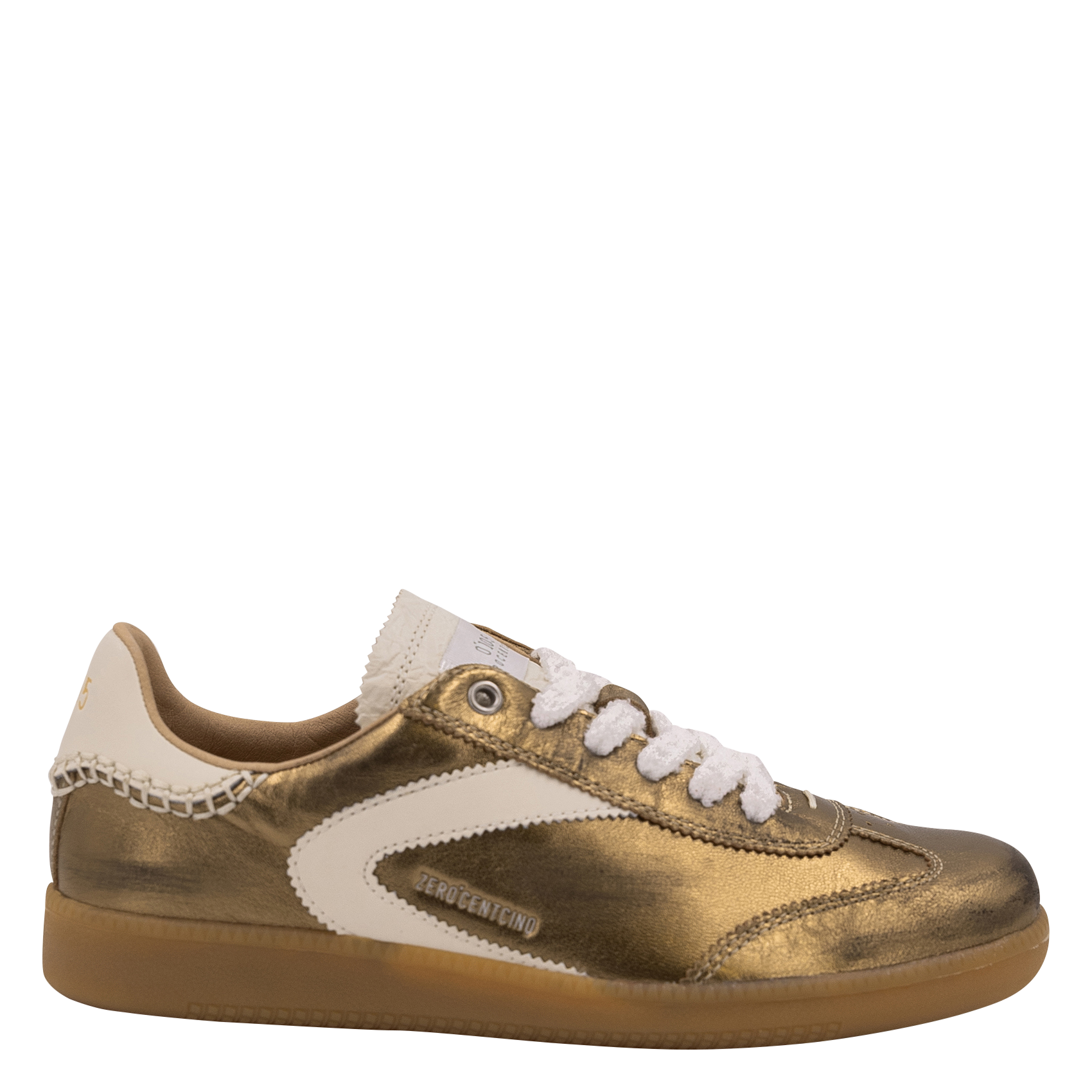 Baskets basses en cuir métallisé 0'105 Doré