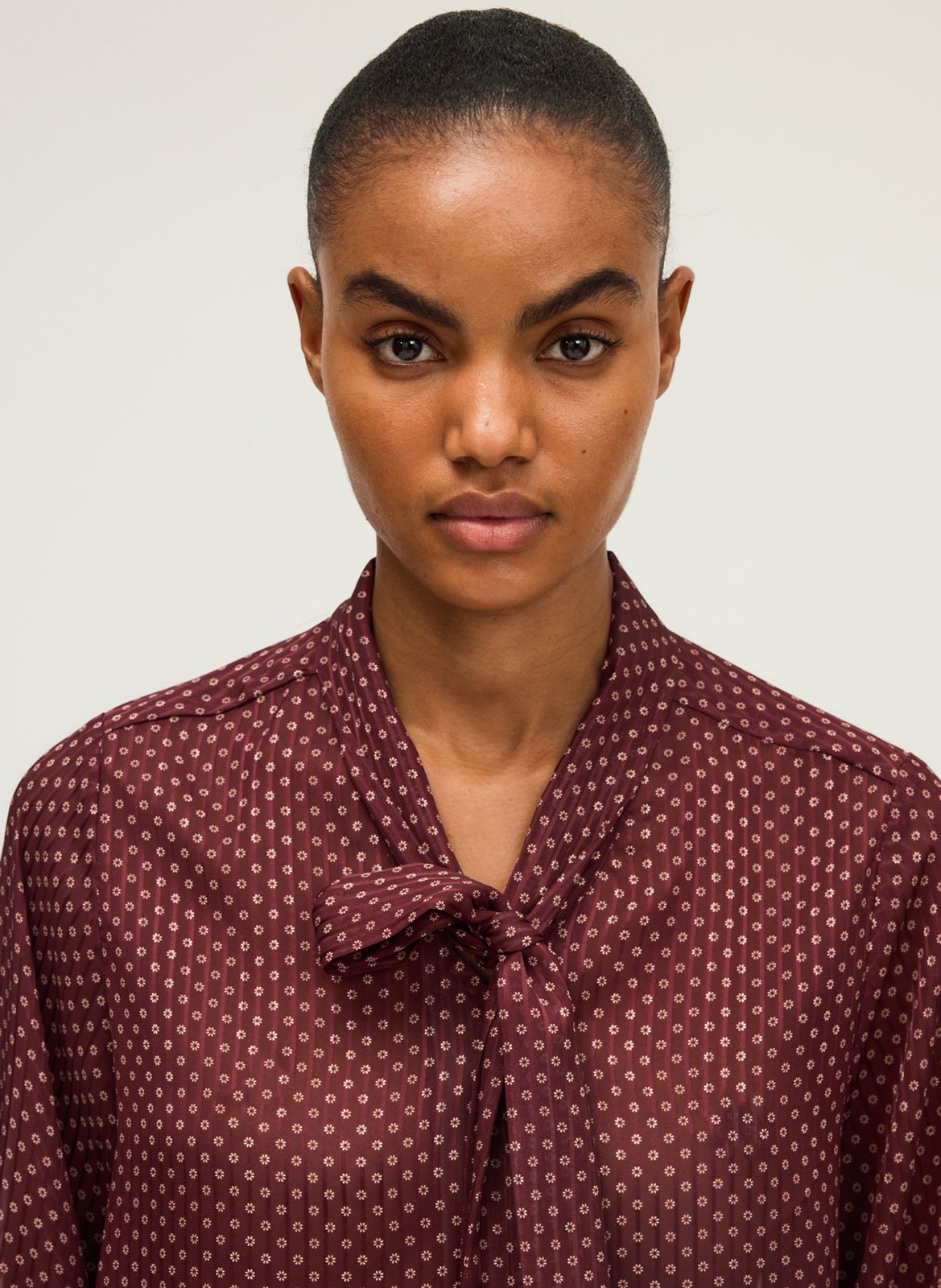 Chemise droite col lavallière imprimé PABLO Rouge