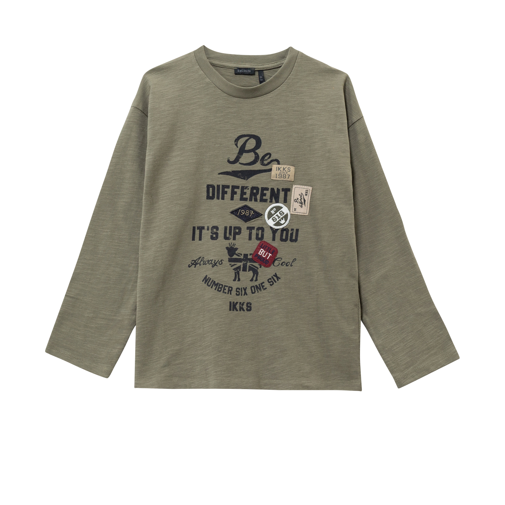 Baumwoll-Pullover mit Rundhalsausschnitt IKKS JUNIOR Khaki