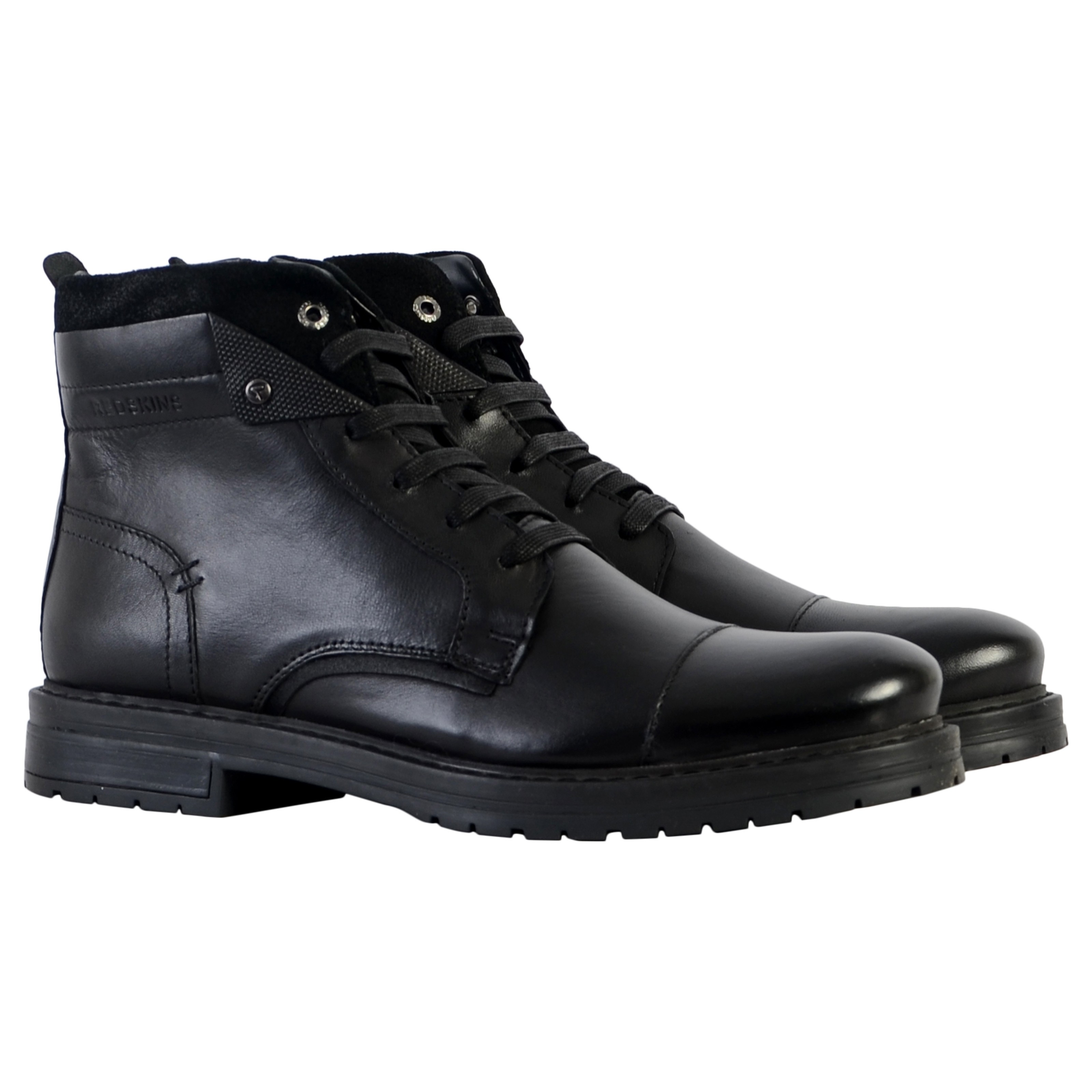 Bottine cuir  notif REDSKINS Noir