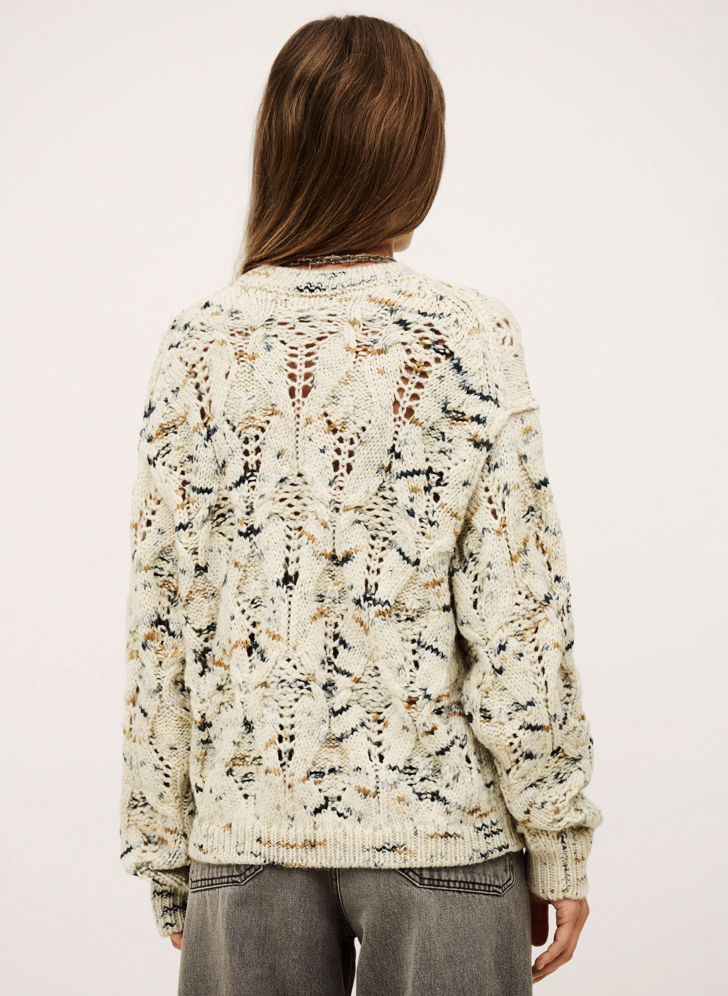 Pull col rond en laine BA&SH Multicolore