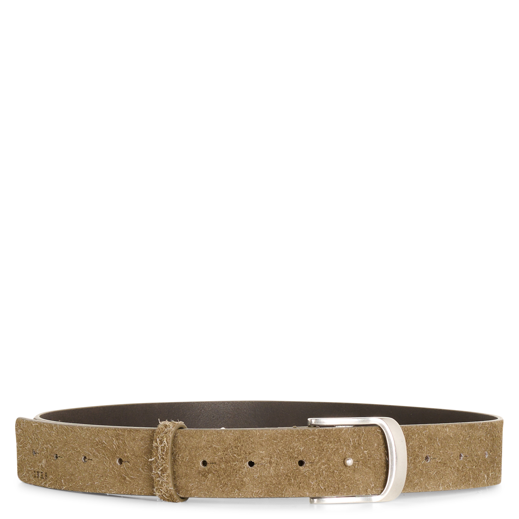 Solid calfskin leather belt IKKS Khaki