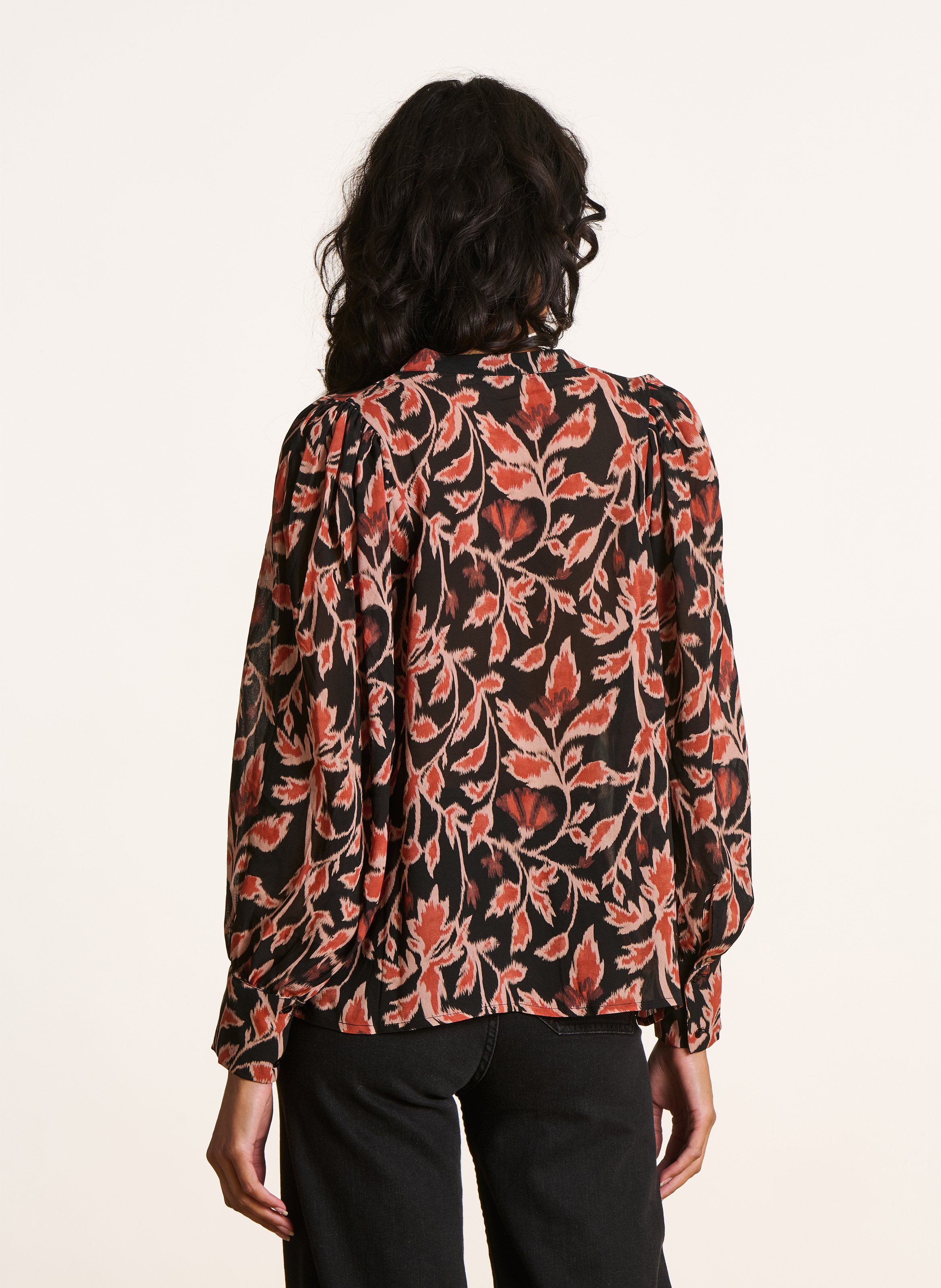 Bedruckte Bluse mit Henley-Ausschnitt LA FEE MARABOUTEE Mehrfarbig