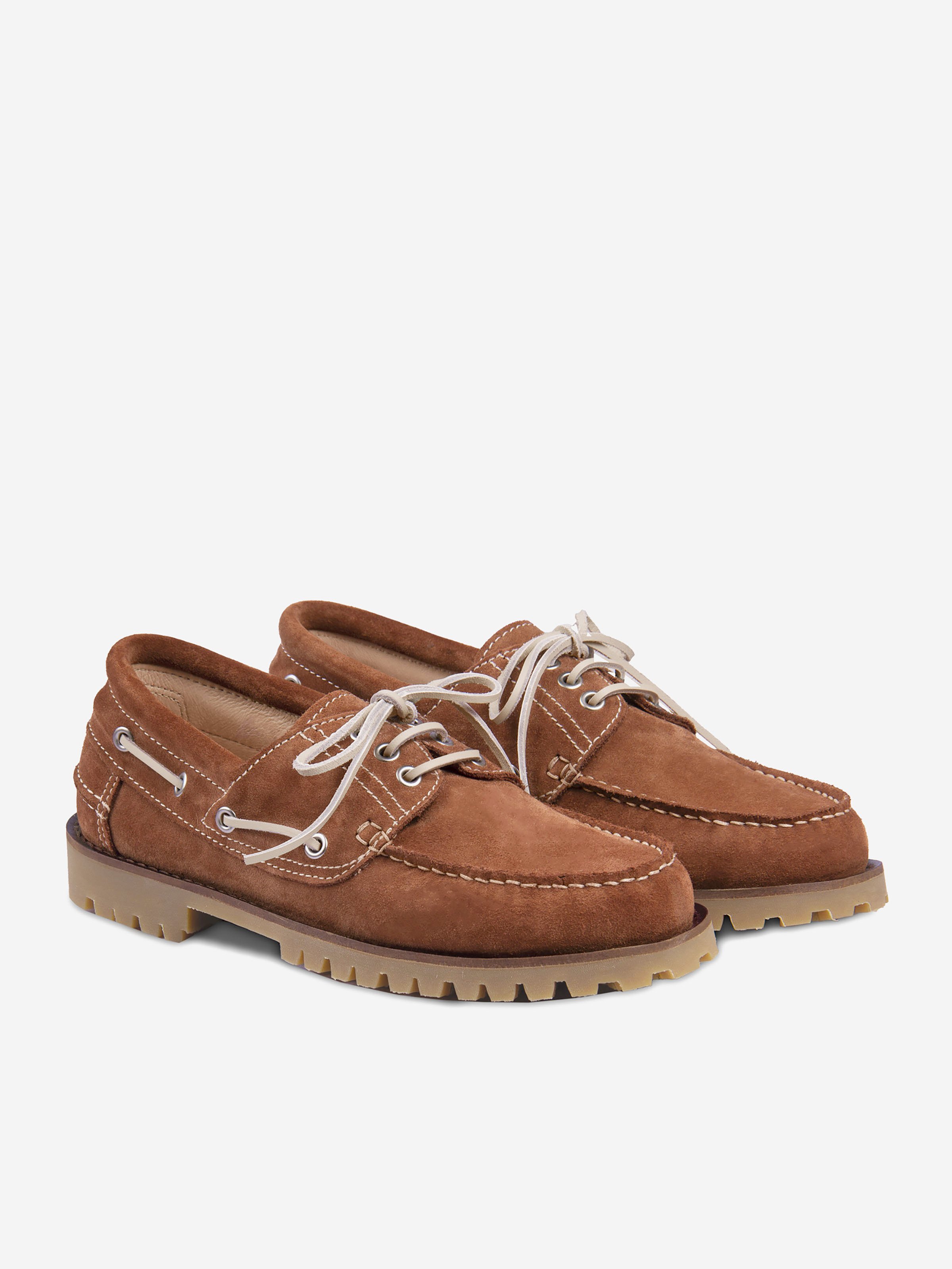 Milo suede leather boat shoes JULES & JENN Brown