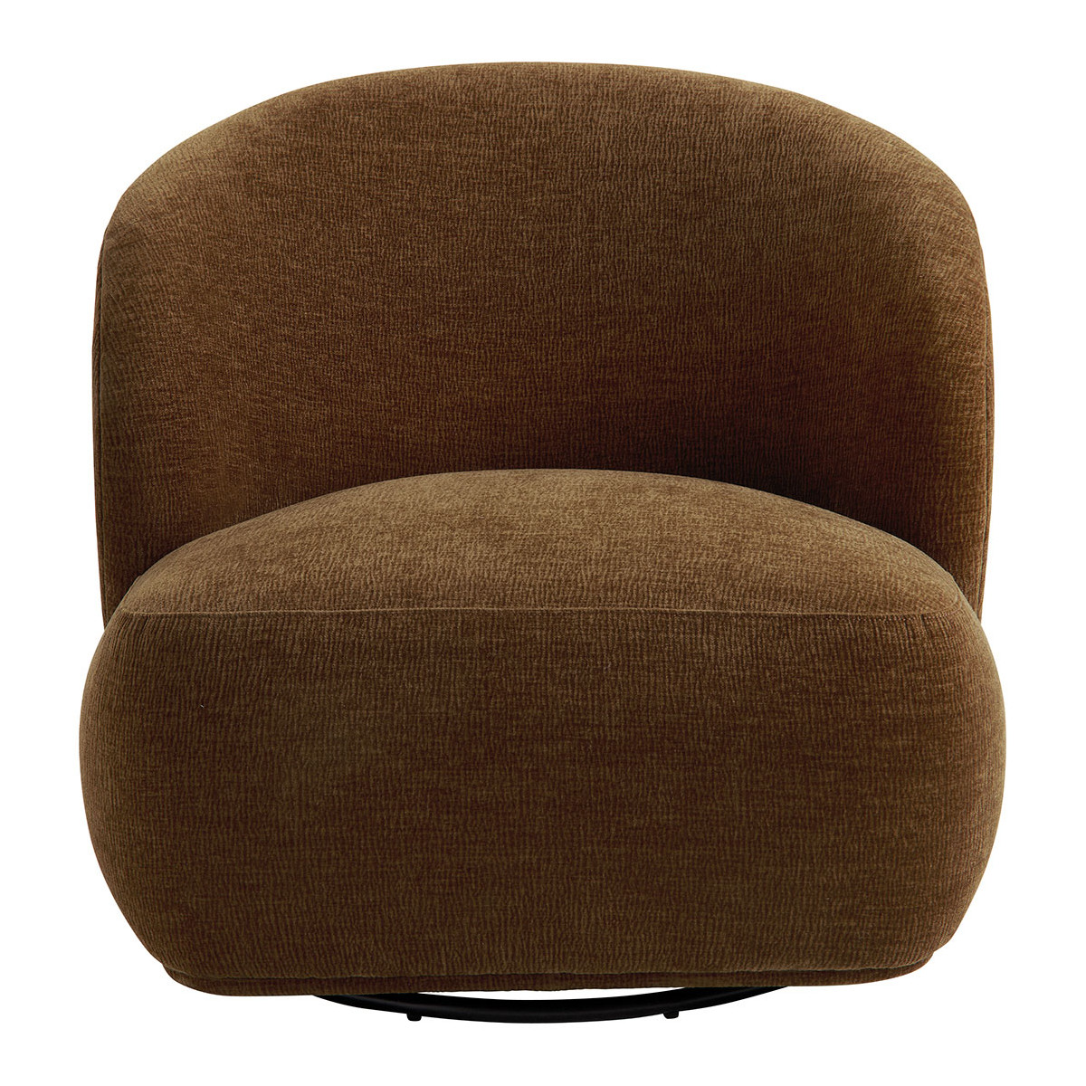 Lisette swivel armchair in marbled velvet fabric - tobacco BLANC D'IVOIRE Brown