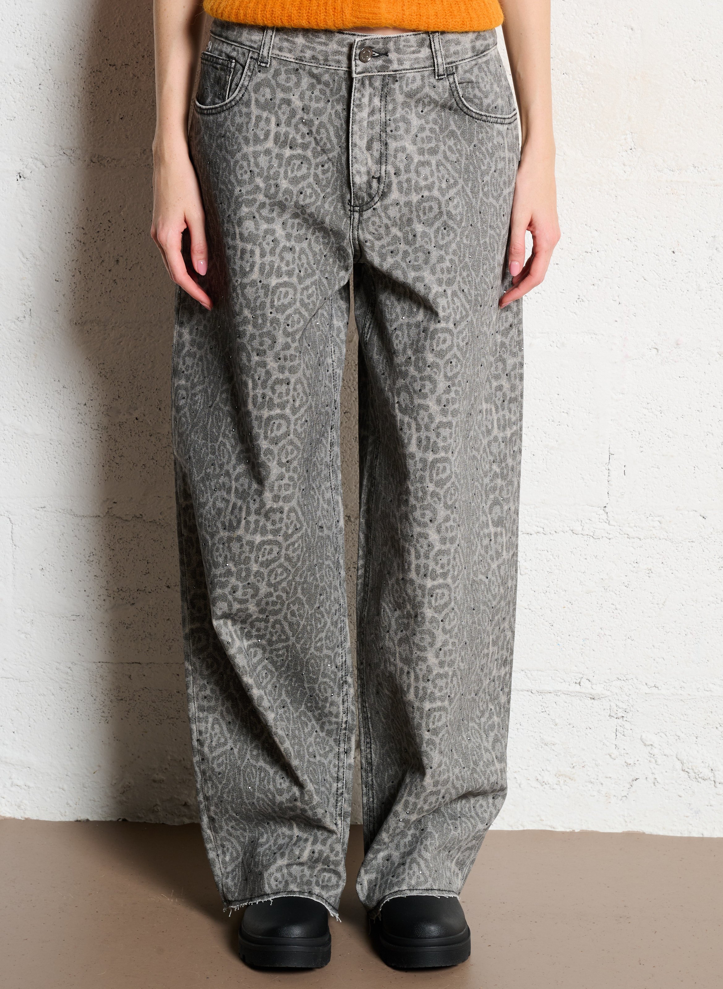 Jean large en coton LIU JO Gris