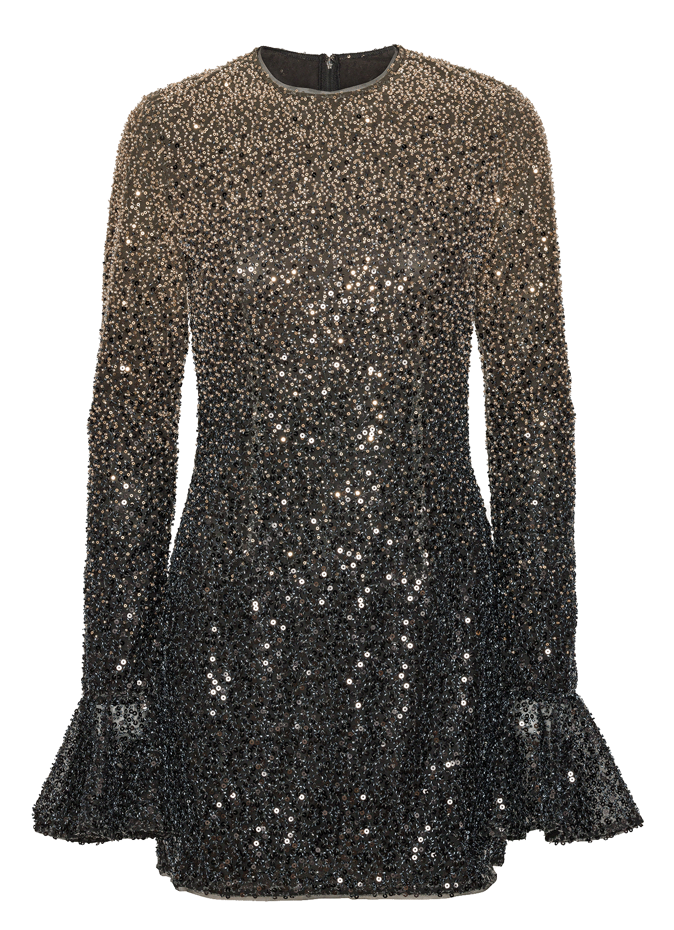 Short embroidered dress with round neck ROTATE Brown