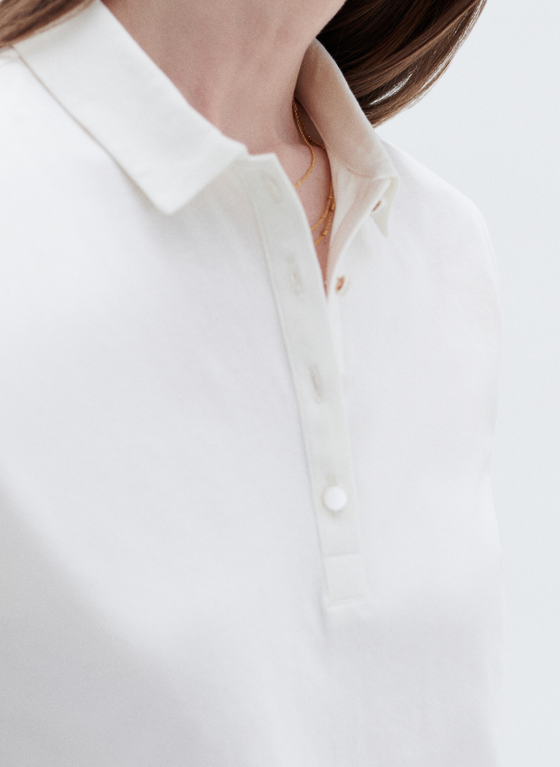 Chemise en coton col classique CAROLL Beige