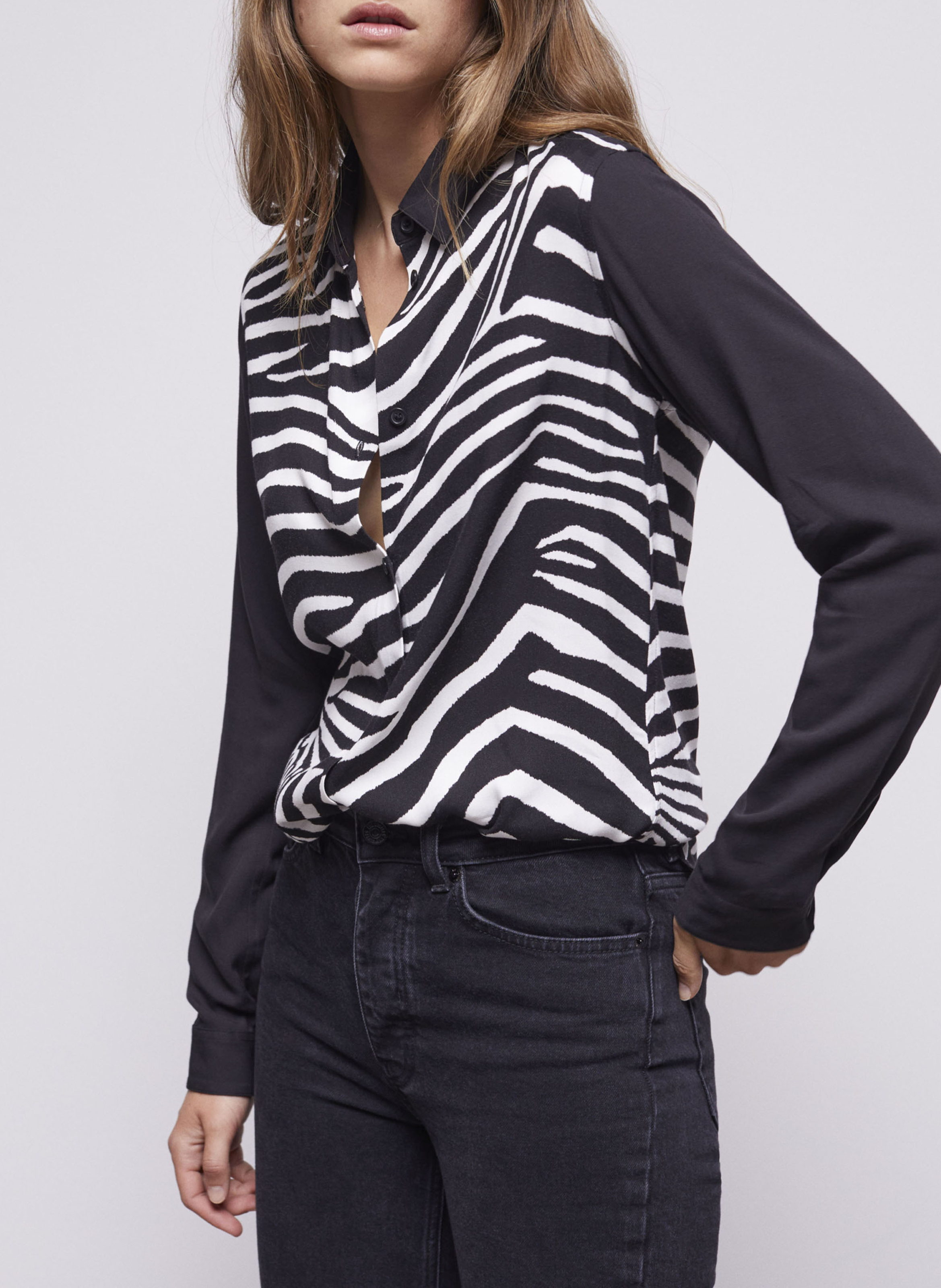 Chemise en viscose imprimée THE KOOPLES Noir