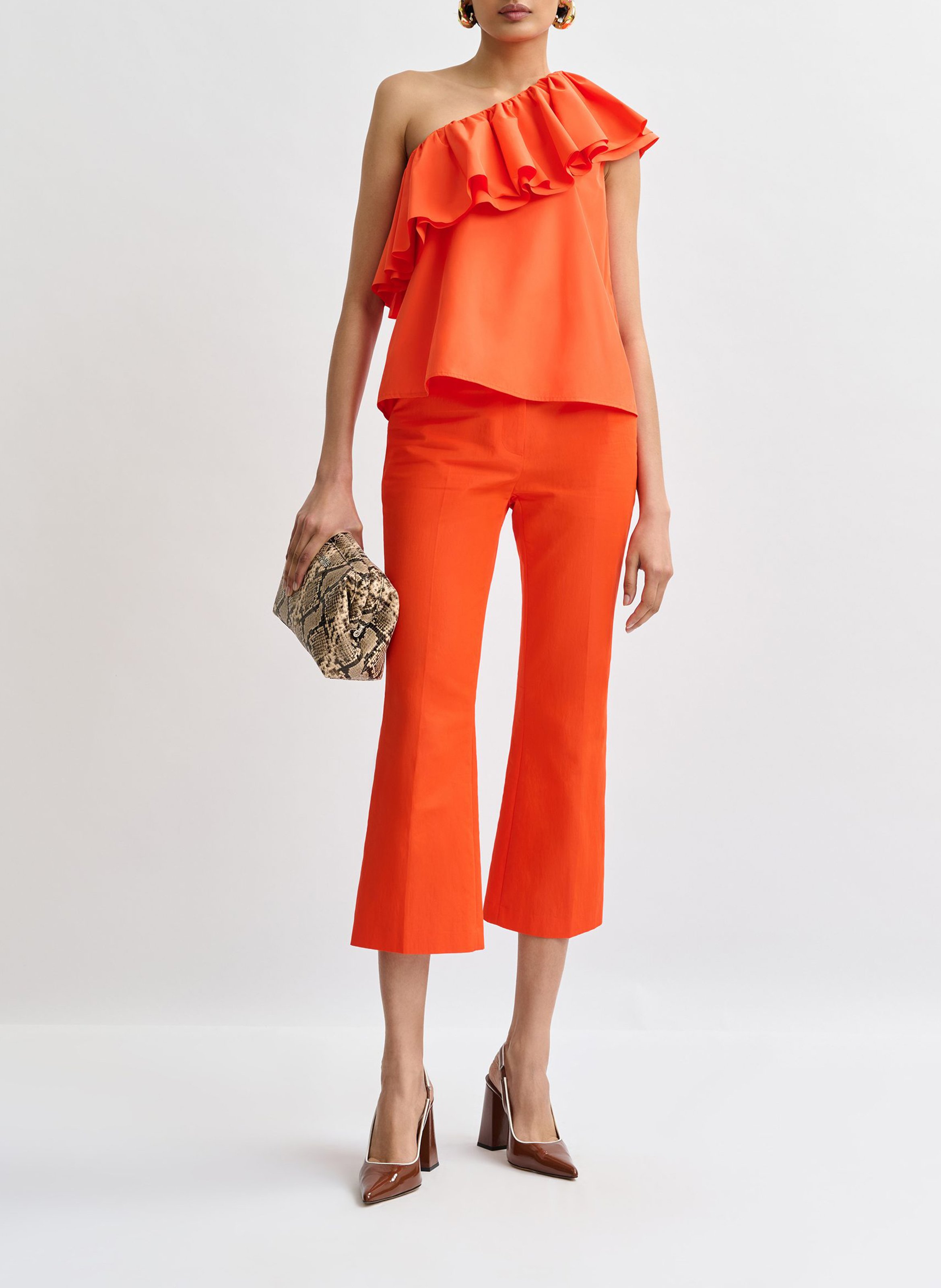 Top asymétrique imprimé ESSENTIEL ANTWERP Orange