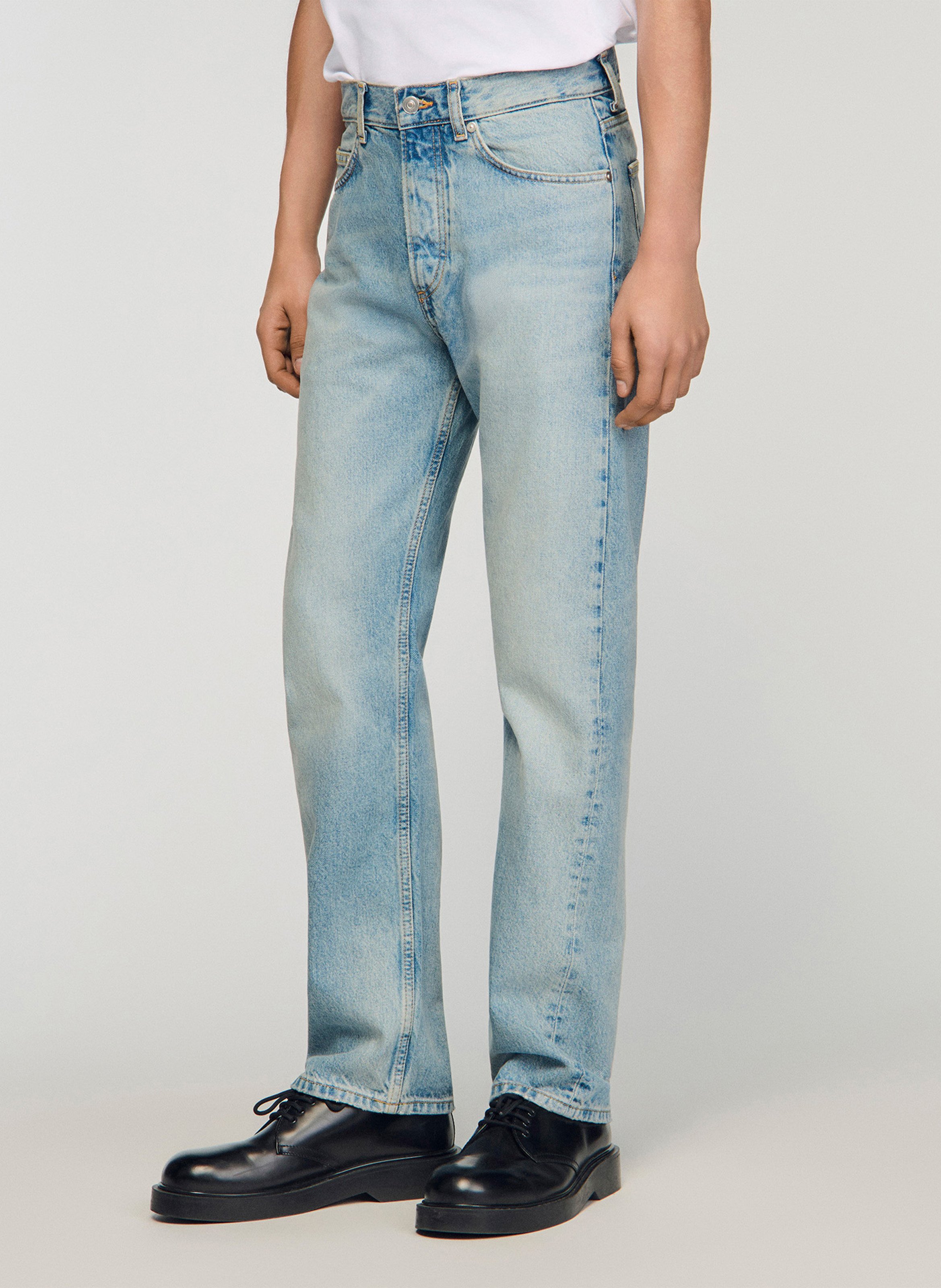 Jean droit en coton SANDRO Bleu