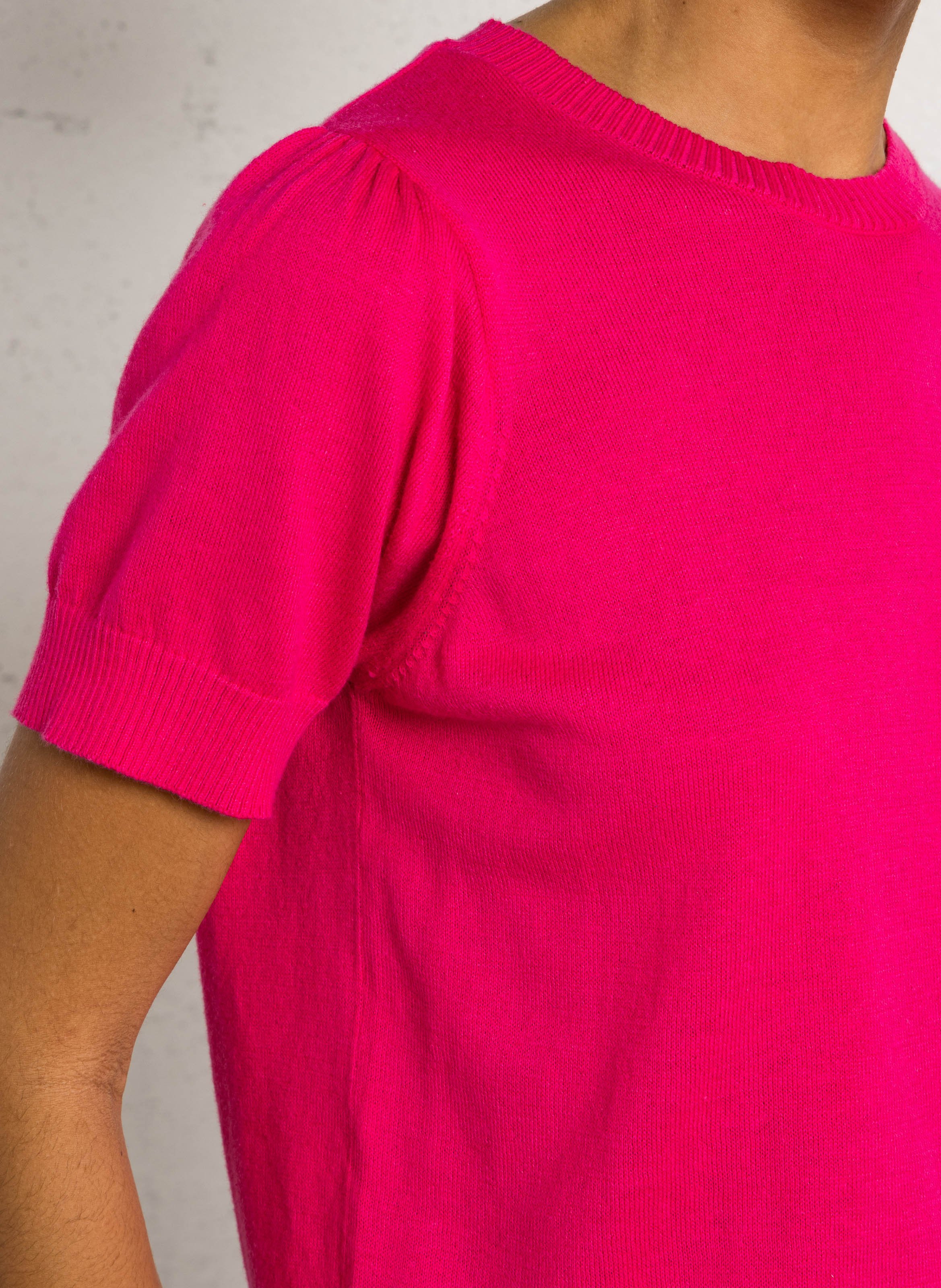 Ärmelloser Pullover mit Schnürung aus Baumwolle und Wolle SUD EXPRESS Rosa