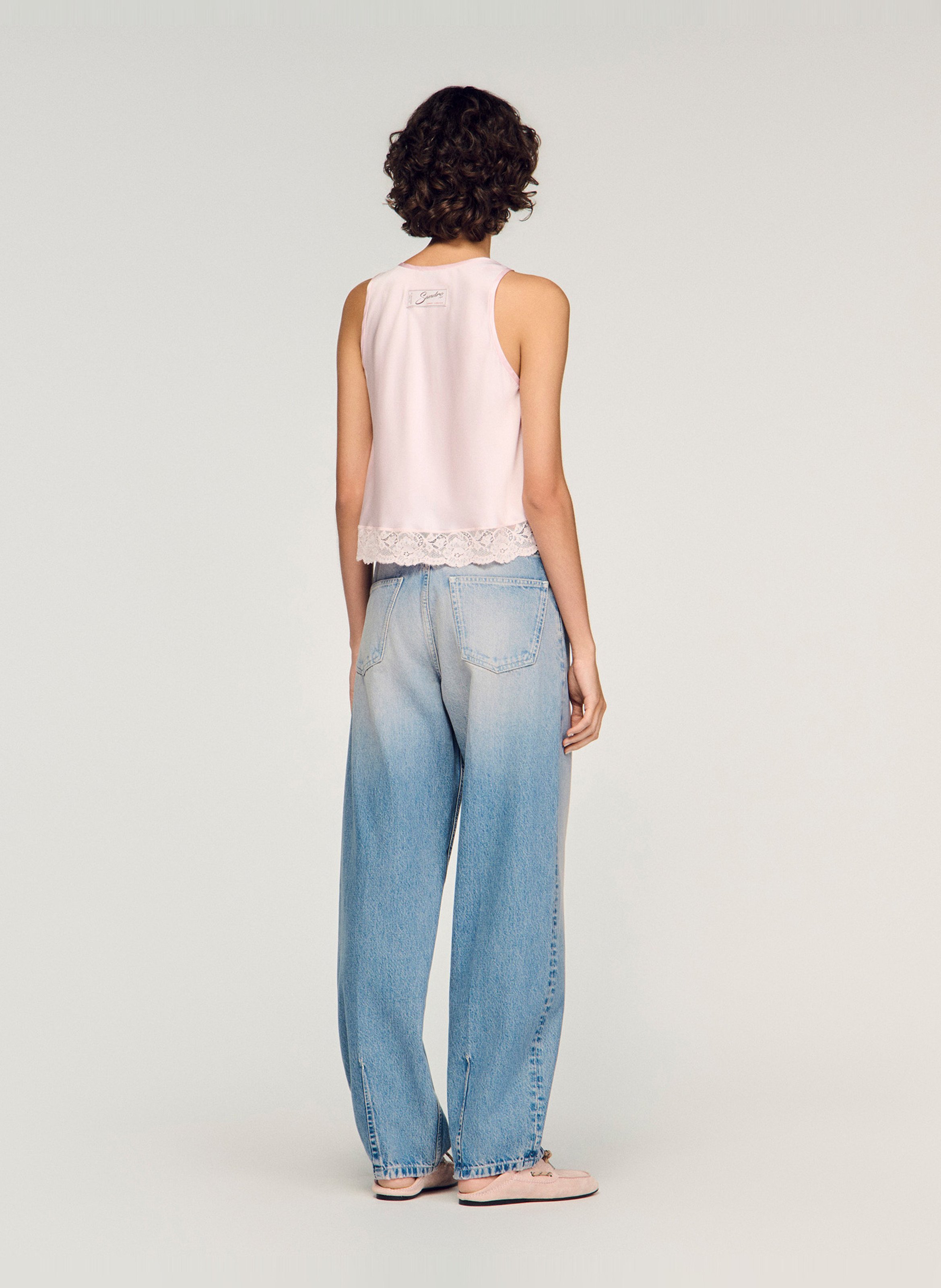 Jean large en coton SANDRO Bleu