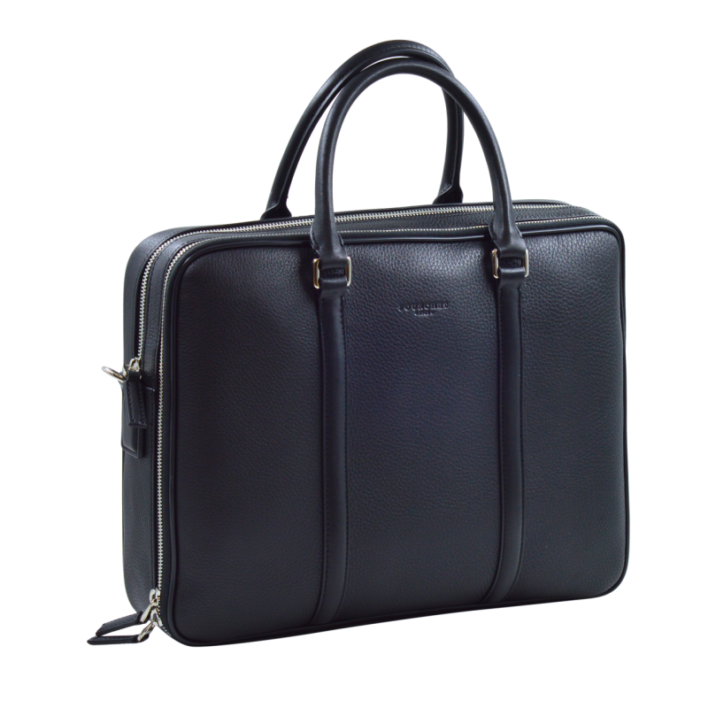 Leather document holder POURCHET Blue