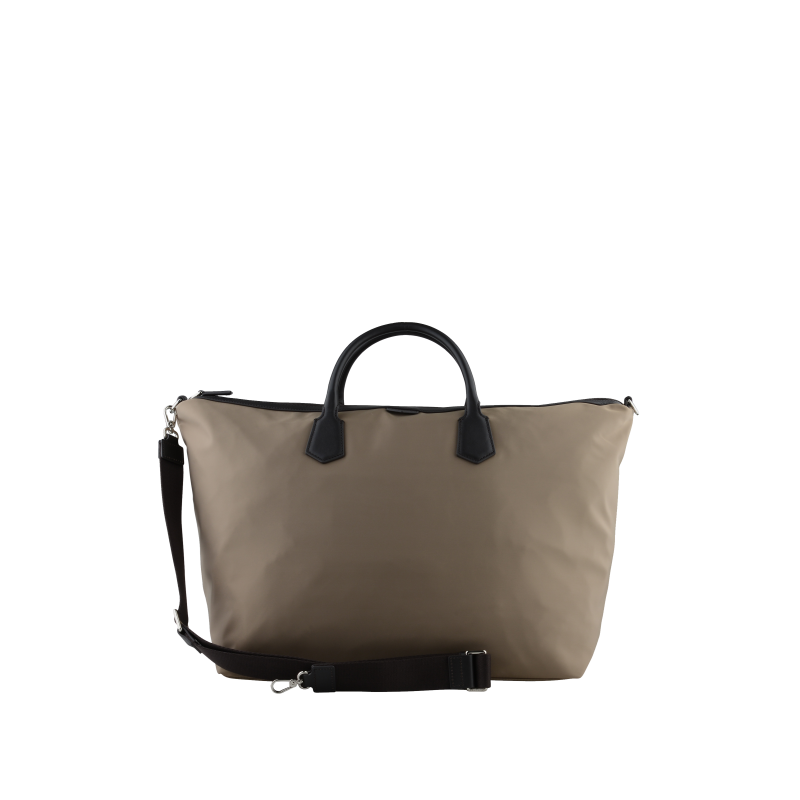 Canvas and leather travel bag Brown