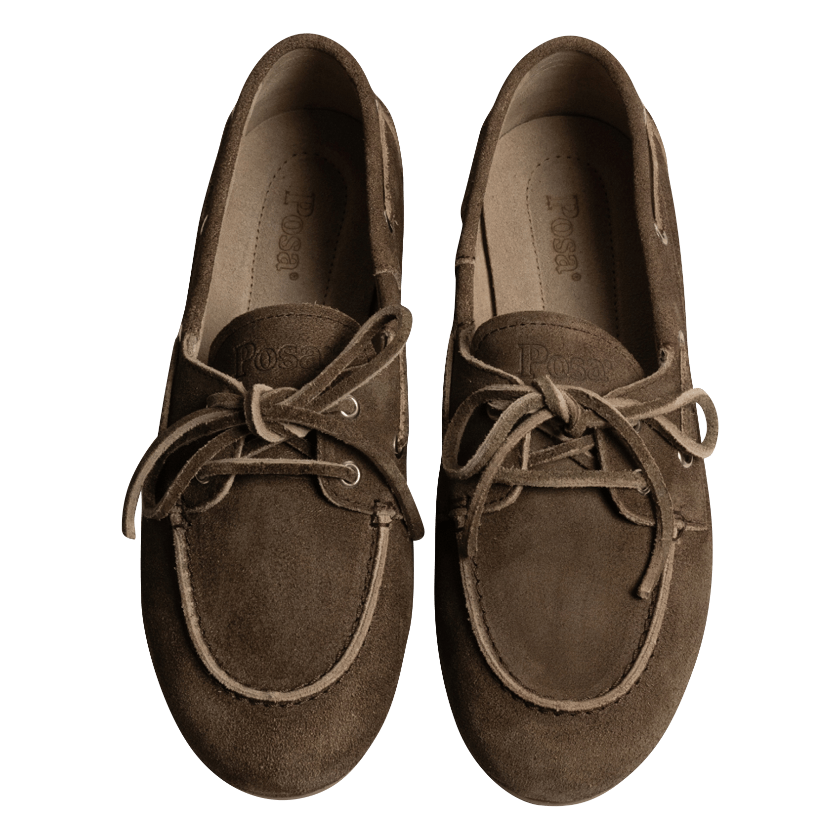 Leather boat shoes POSA Brown