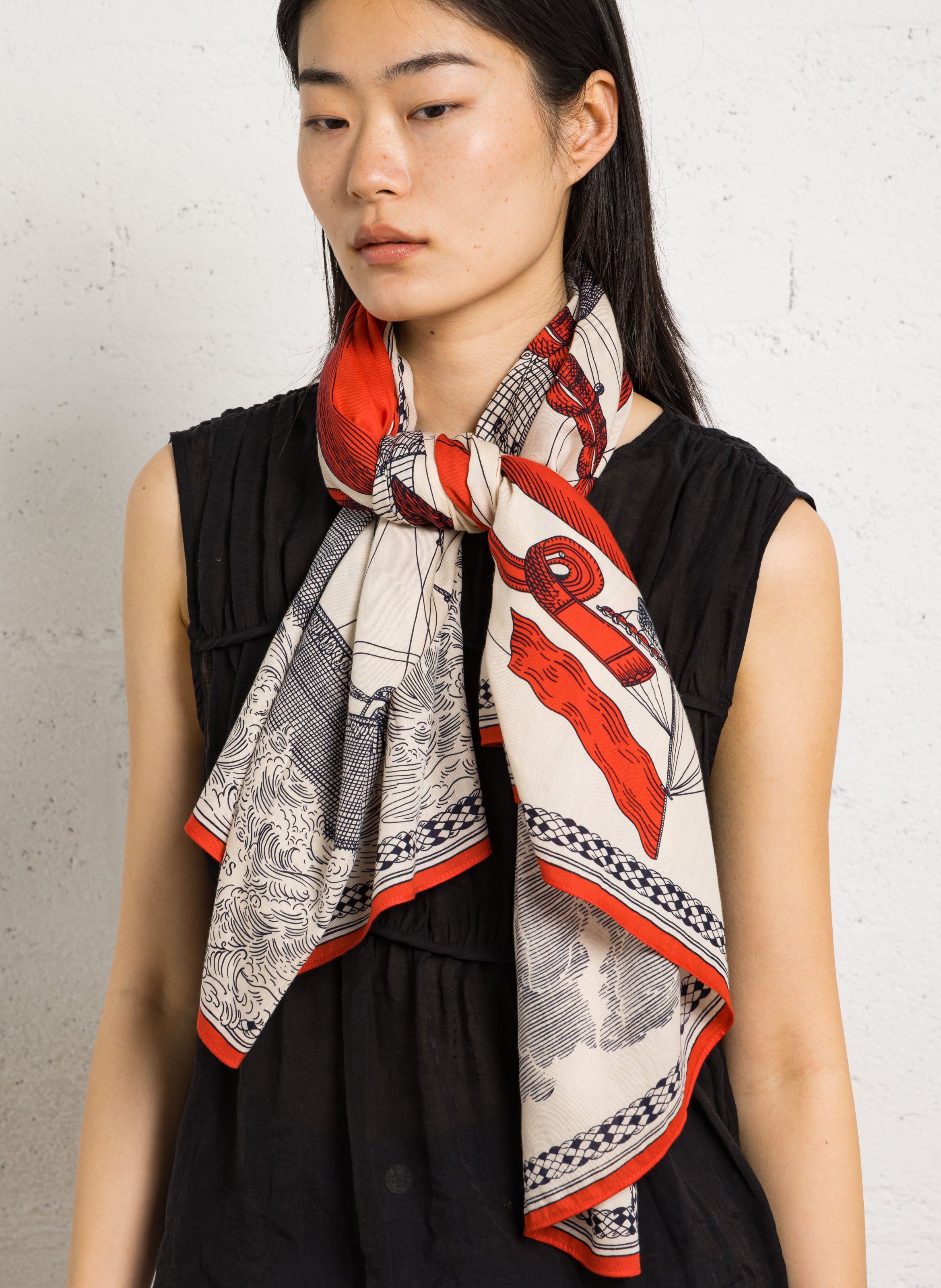 Tuch aus Baumwolle und Seide mit Print INOUI EDITIONS