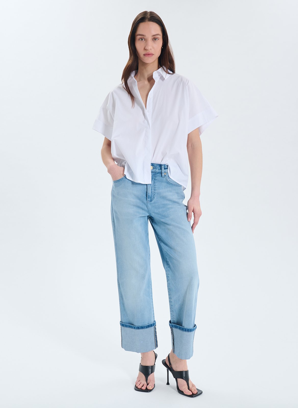 Cotton and linen shirt with classic collar ZAPA White