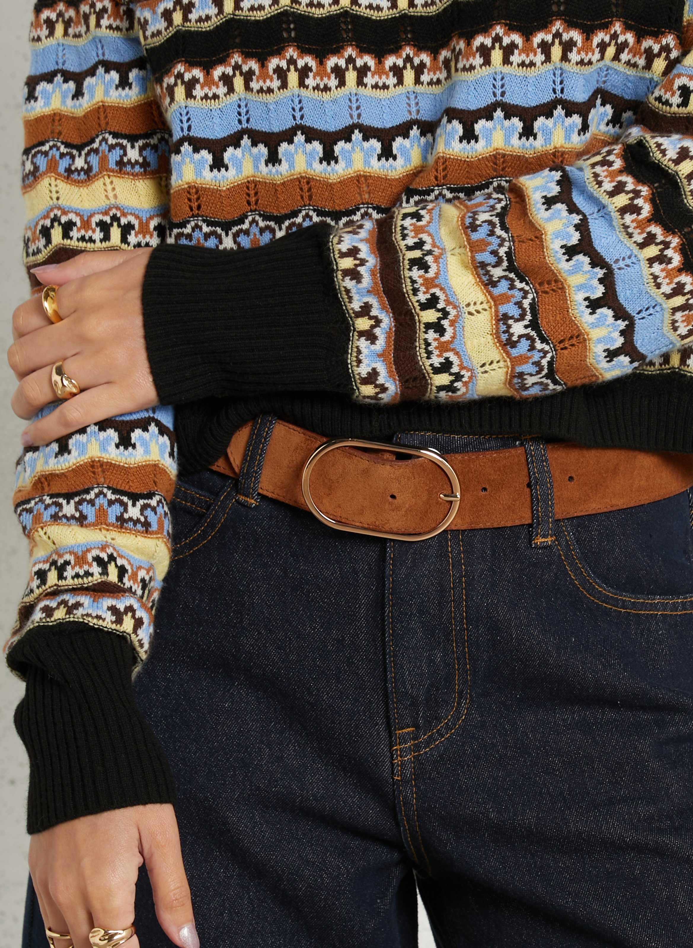 Effen trui van wolmix met lange mouwen en kant SUNCOO Beige