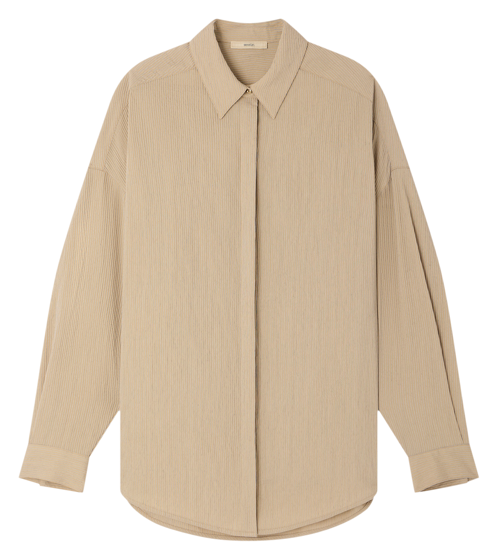 Straight shirt with classic collar SESSUN Beige