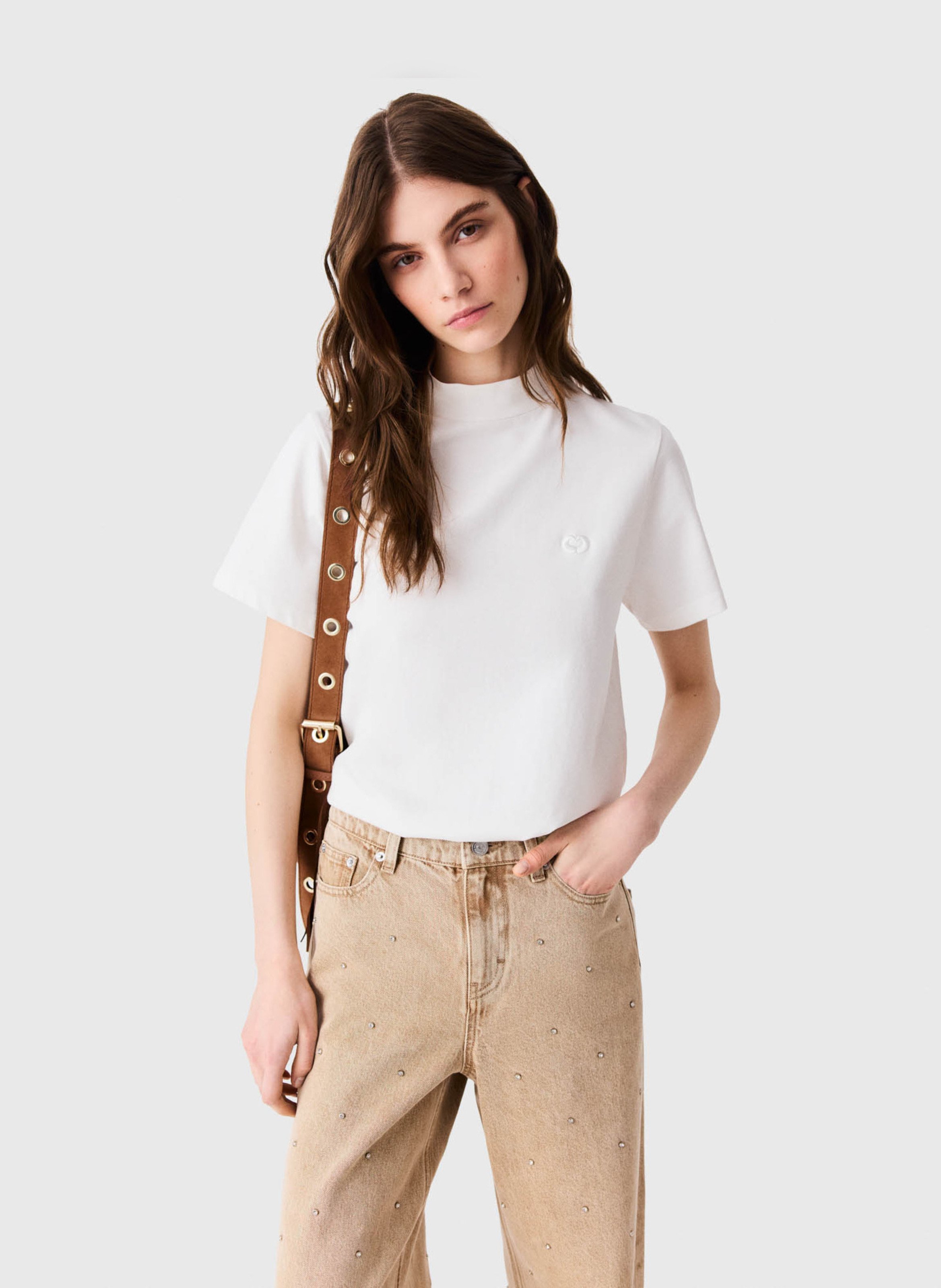 Straight-cut cotton T-shirt MAJE White