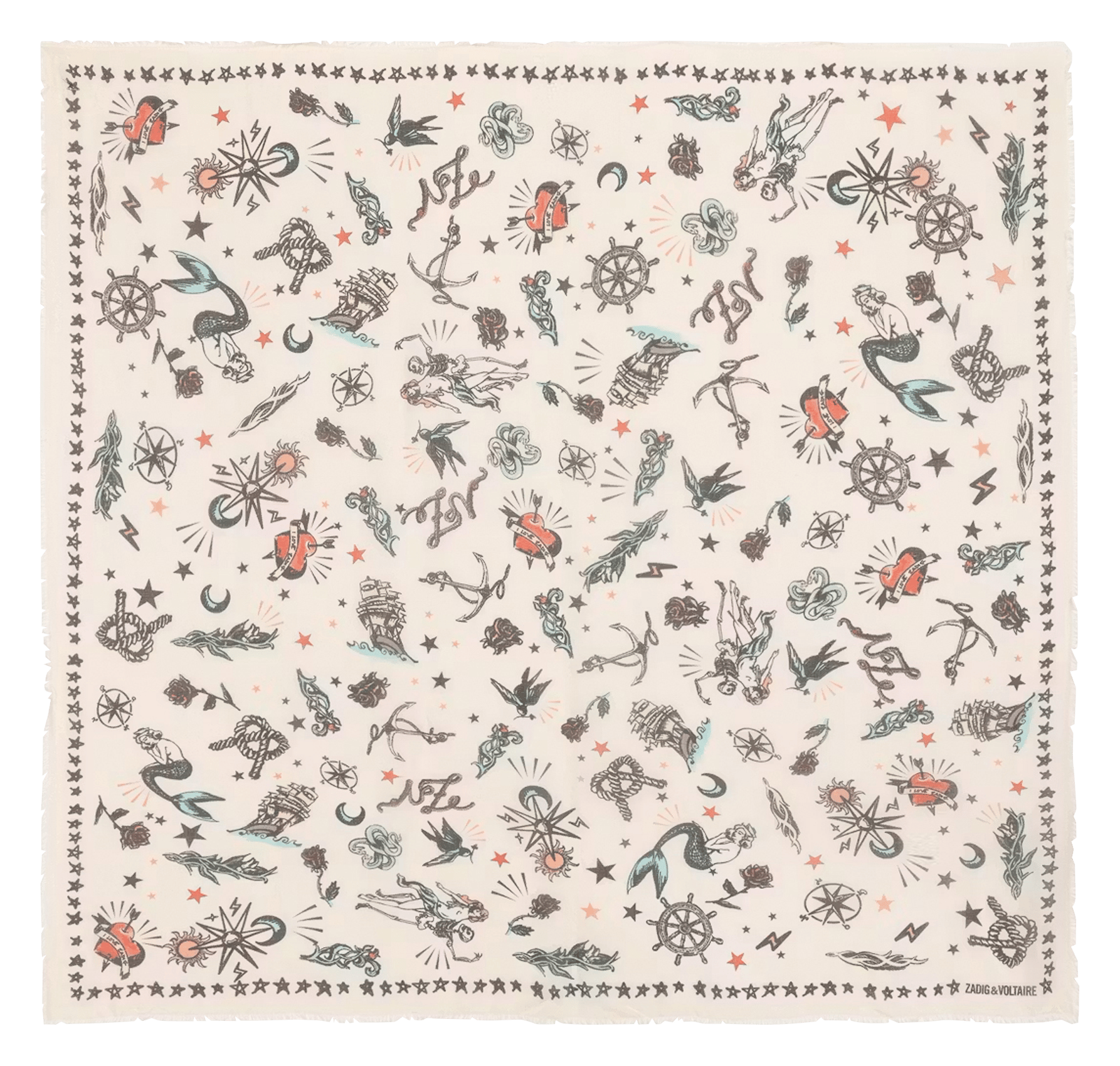 Foulard imprimé ZADIG&VOLTAIRE Blanc