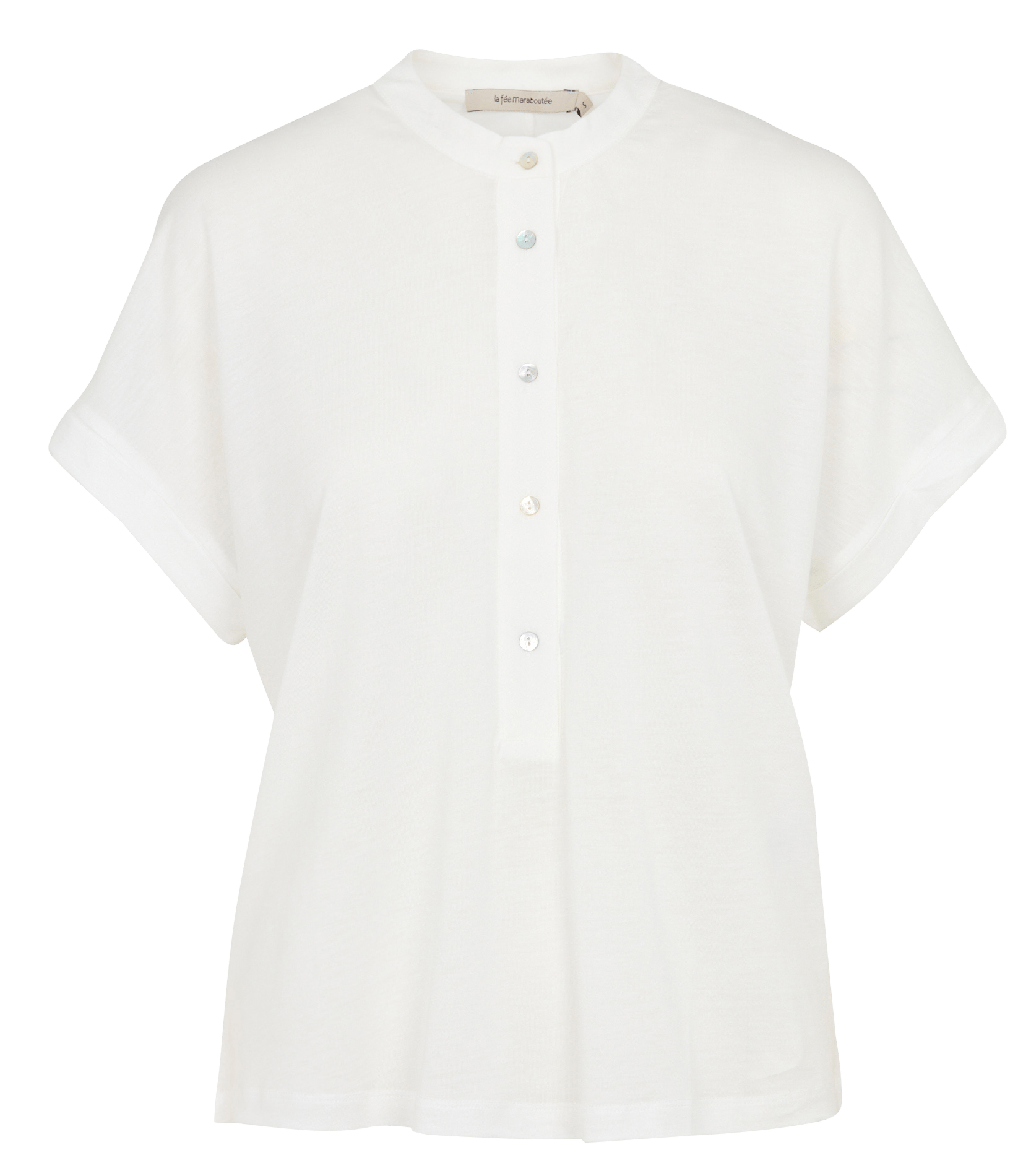 Top manches courtes boutonné uni LA FEE MARABOUTEE Blanc