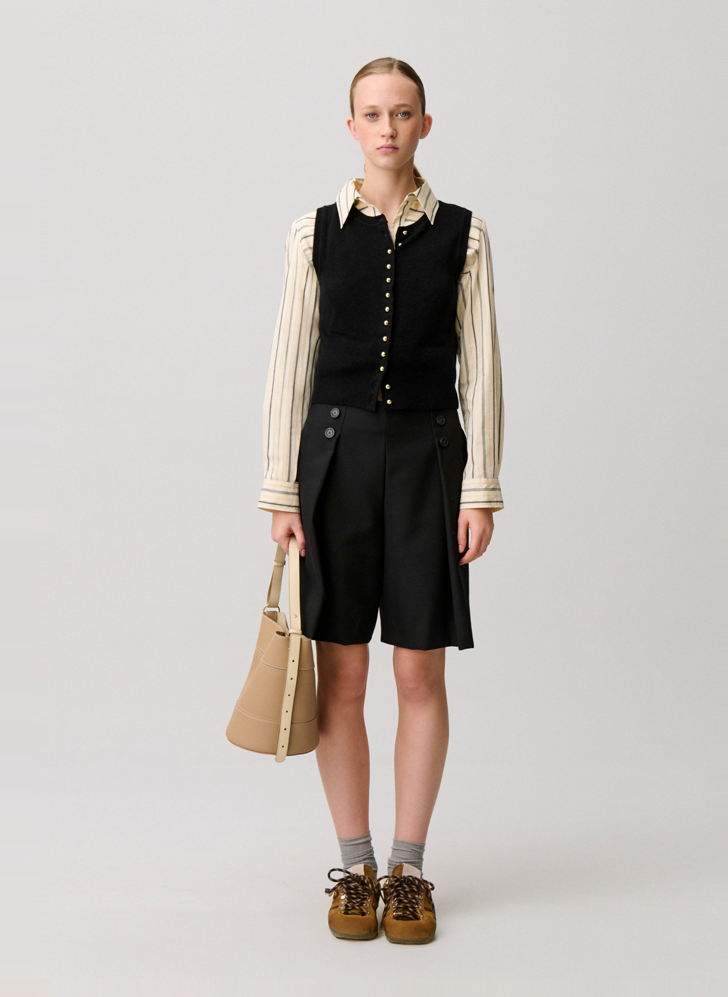 Top ajusté en laine CLAUDIE PIERLOT Noir