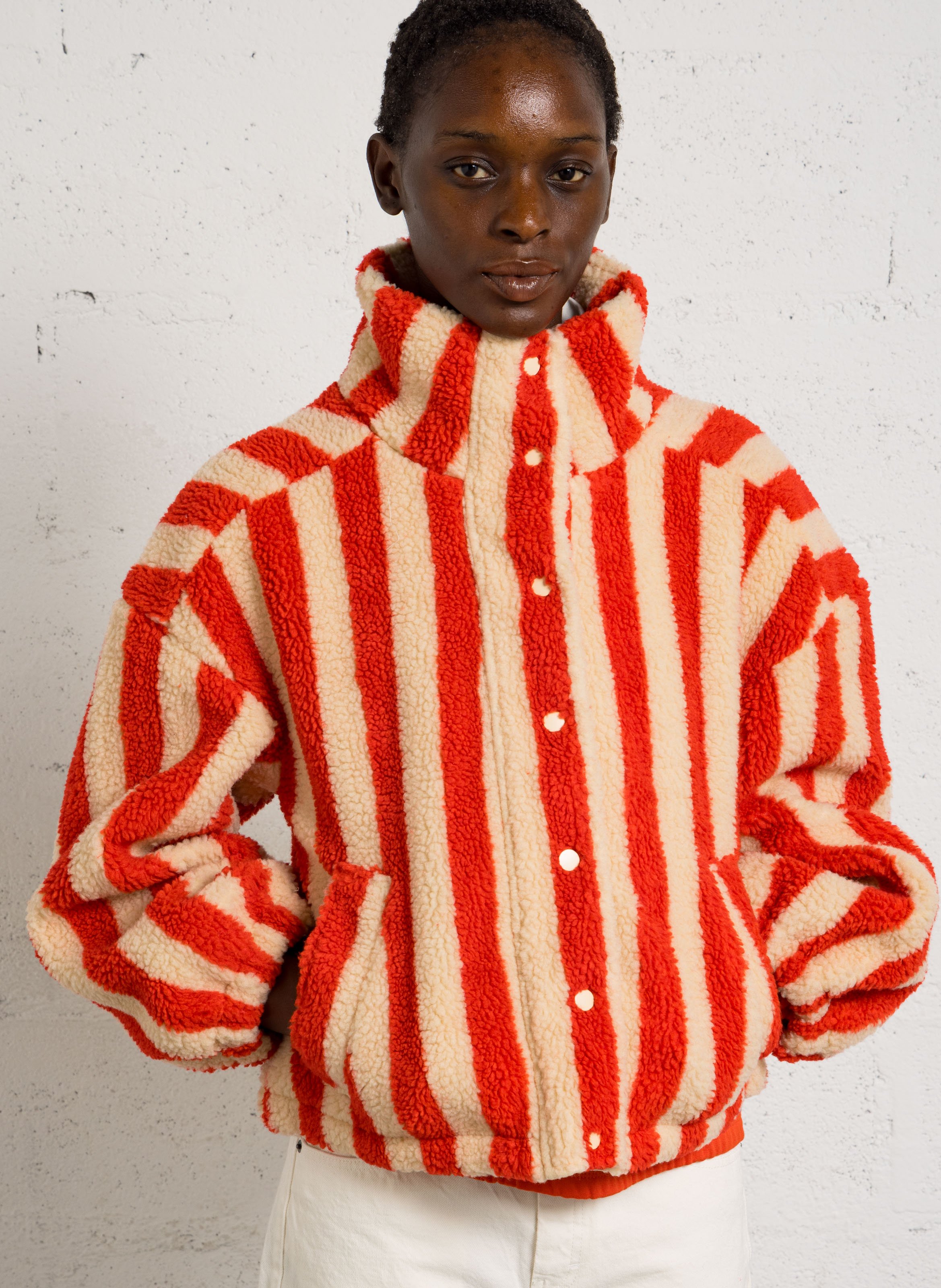 Striped fleece jacket THE TINY BIG SISTER Multicolored