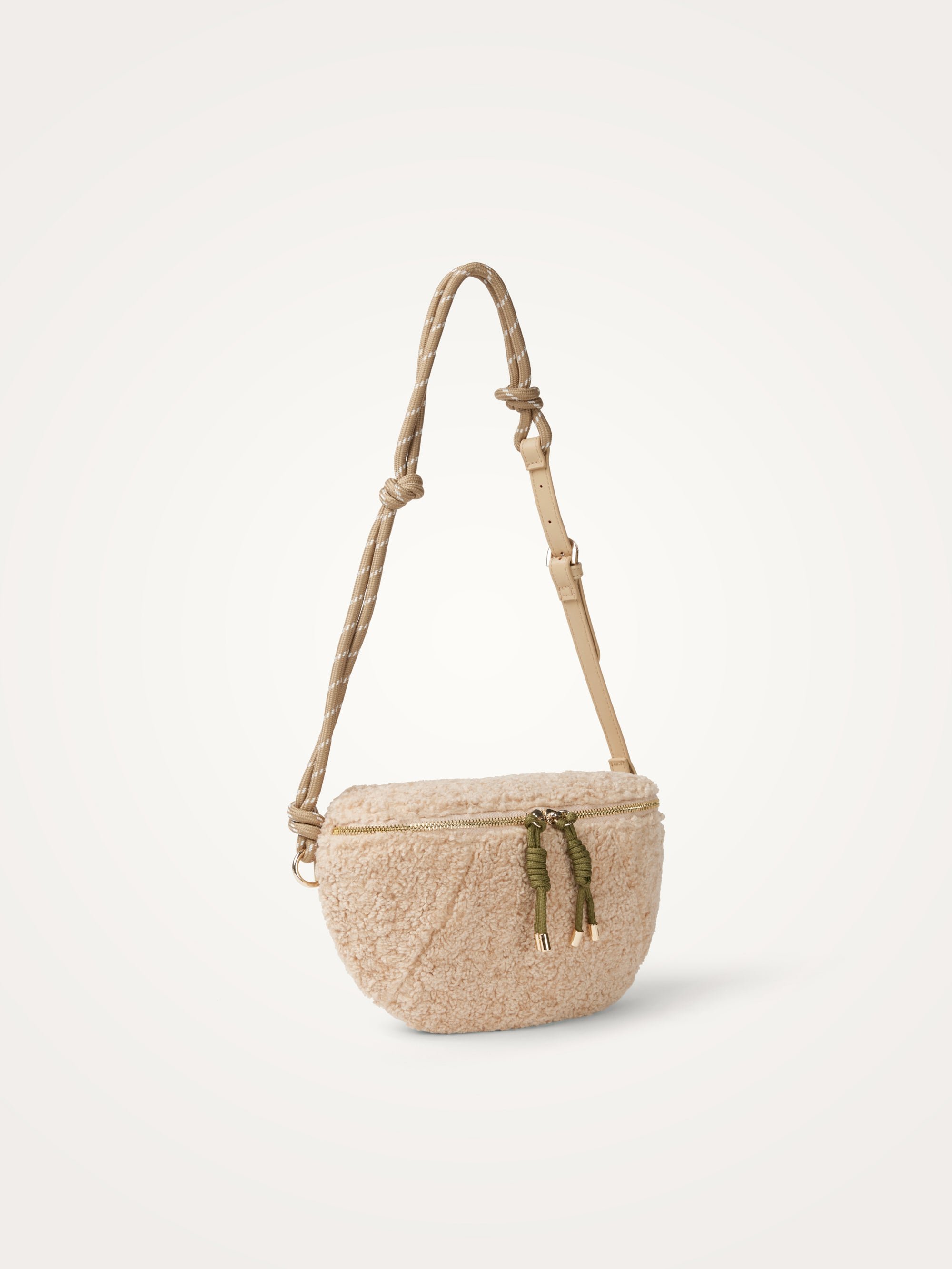 Faux shearling fanny pack VANESSA WU Beige