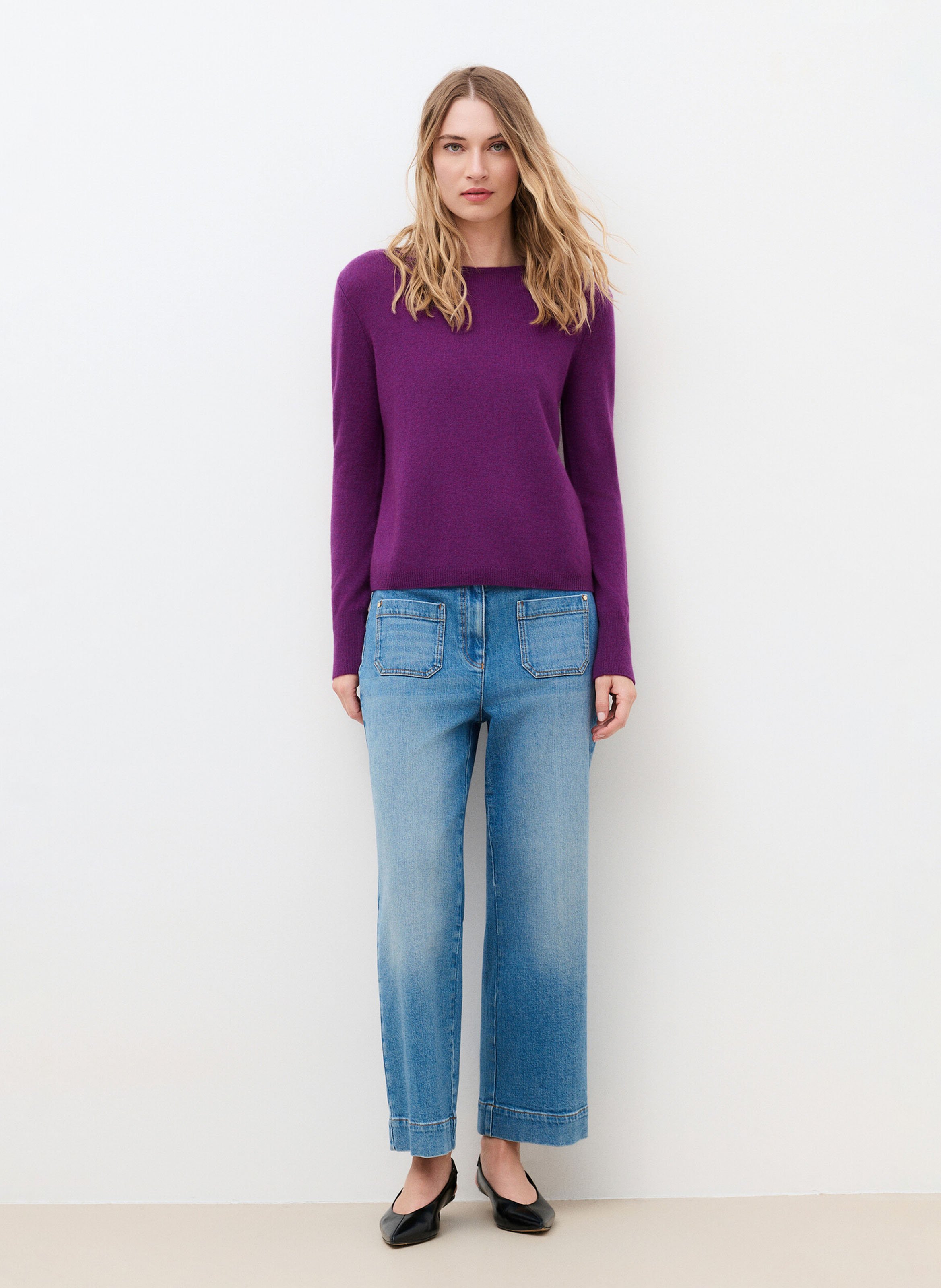Straight boat-neck sweater | Purple CAROLL Women