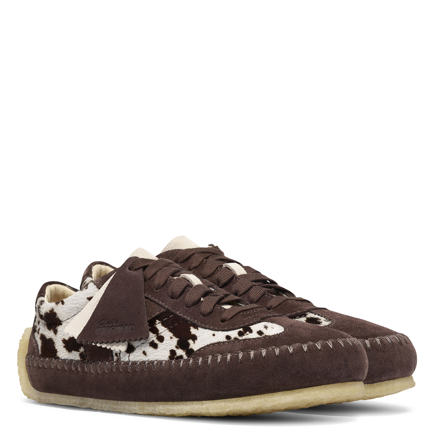 Lage sneakers met dierenprint in leer CLARKS Bruin