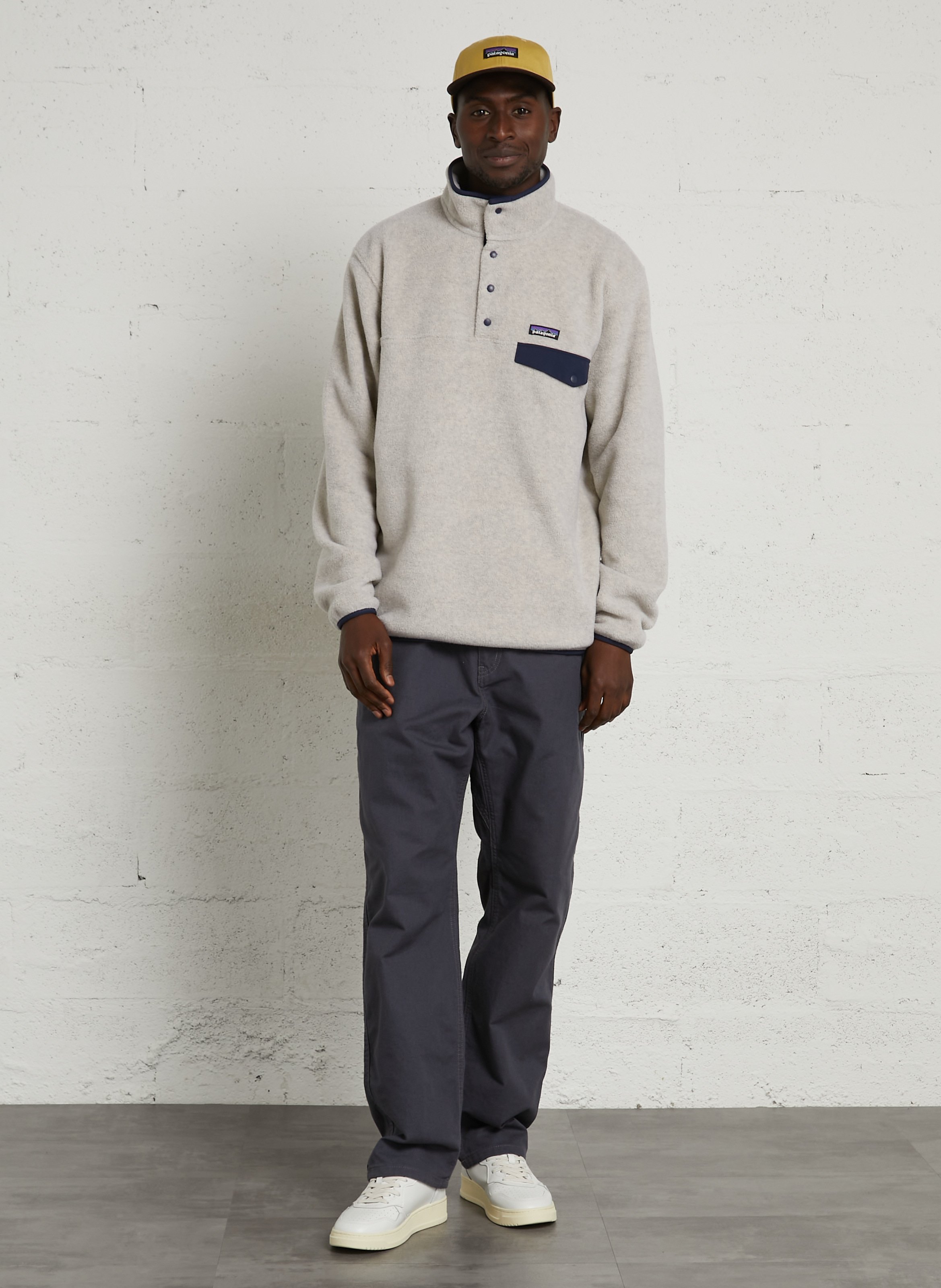 Weites Sweatshirt mit geknöpftem Stehkragen PATAGONIA Blau