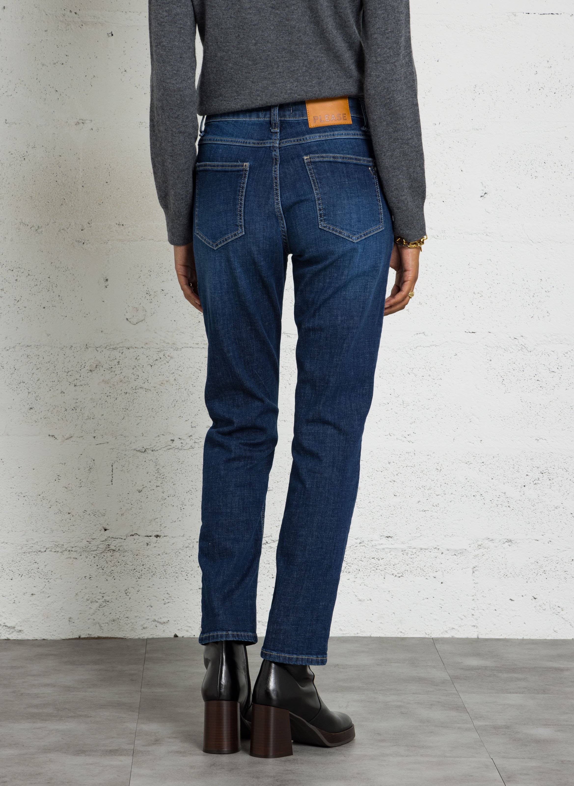 Straight Cut Jeans aus Baumwoll-Mix PLEASE Blau