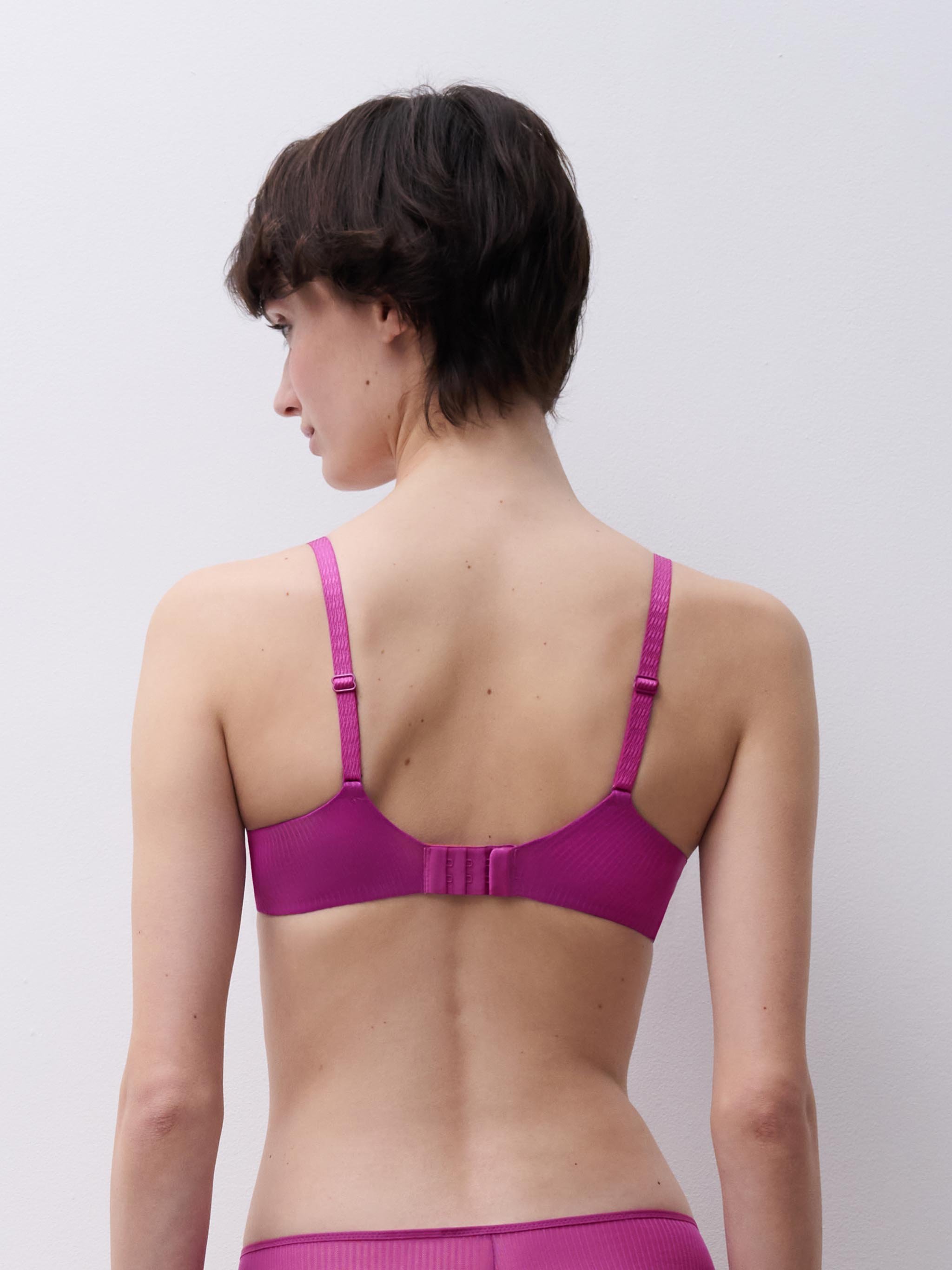 Plunging padded bra with embroidery | Pink CHANTELLE Women