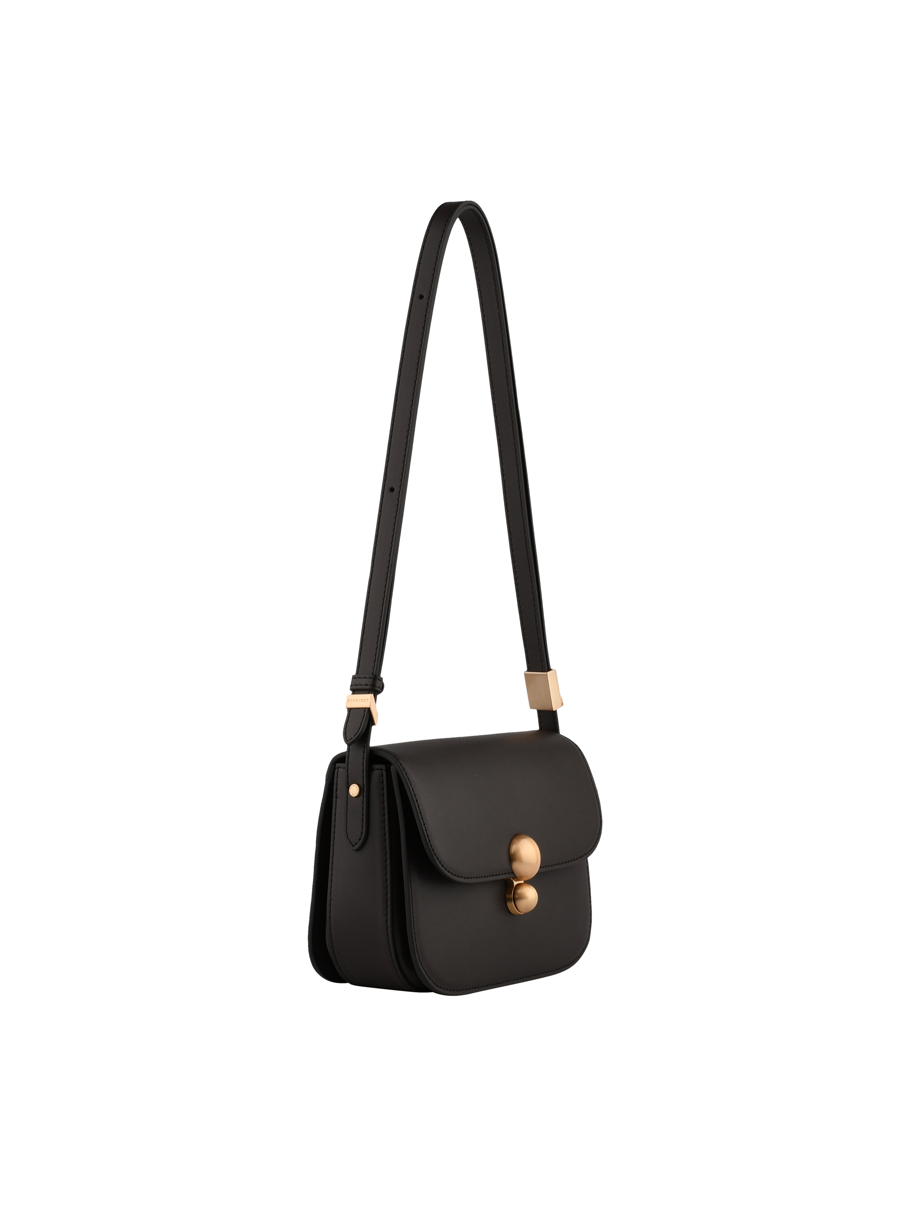 Crossbody bag in cowhide leather | Brown POURCHET Women