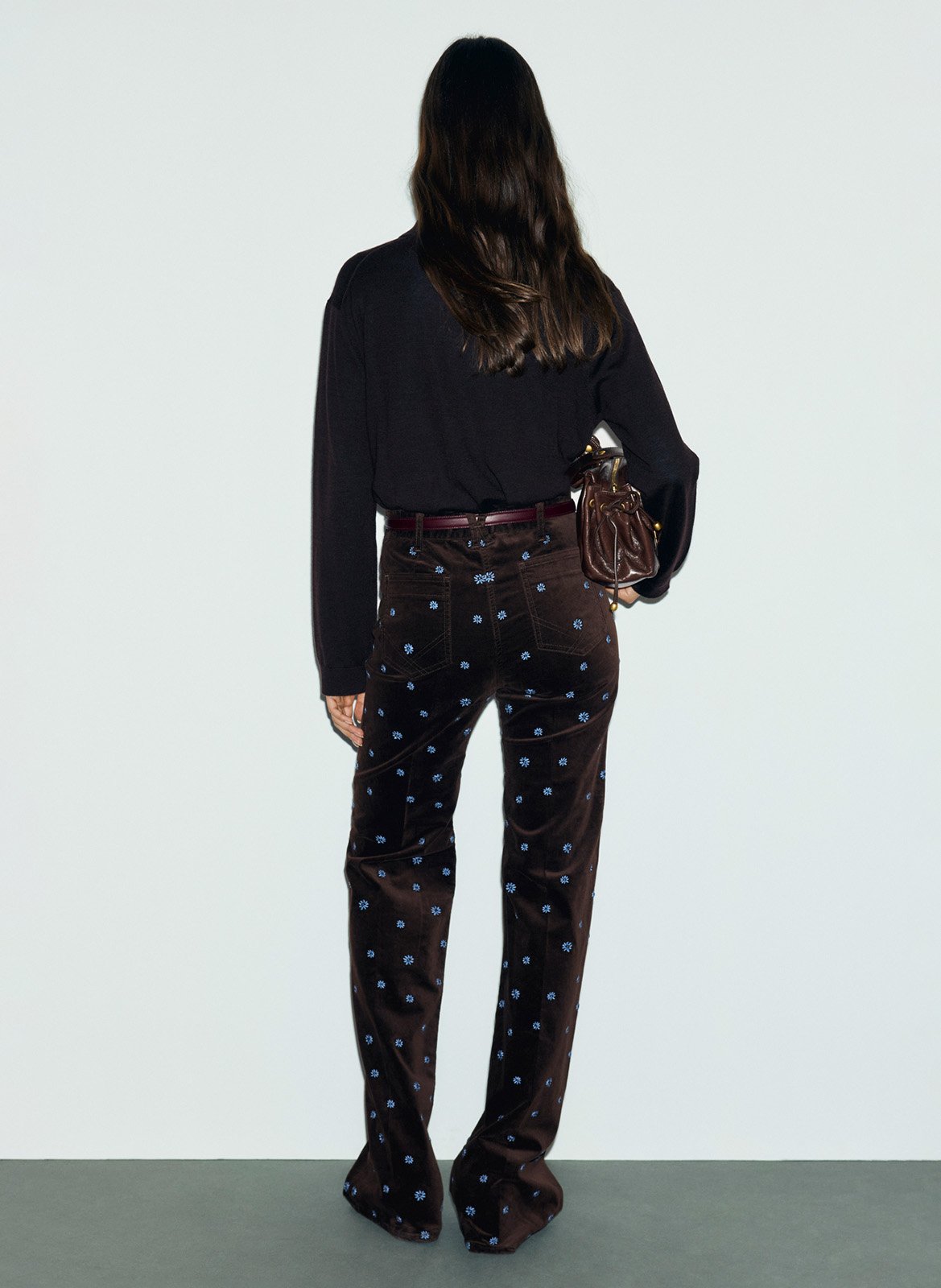 Gerade Samthose mit Stickereien GERARD DAREL Braun
