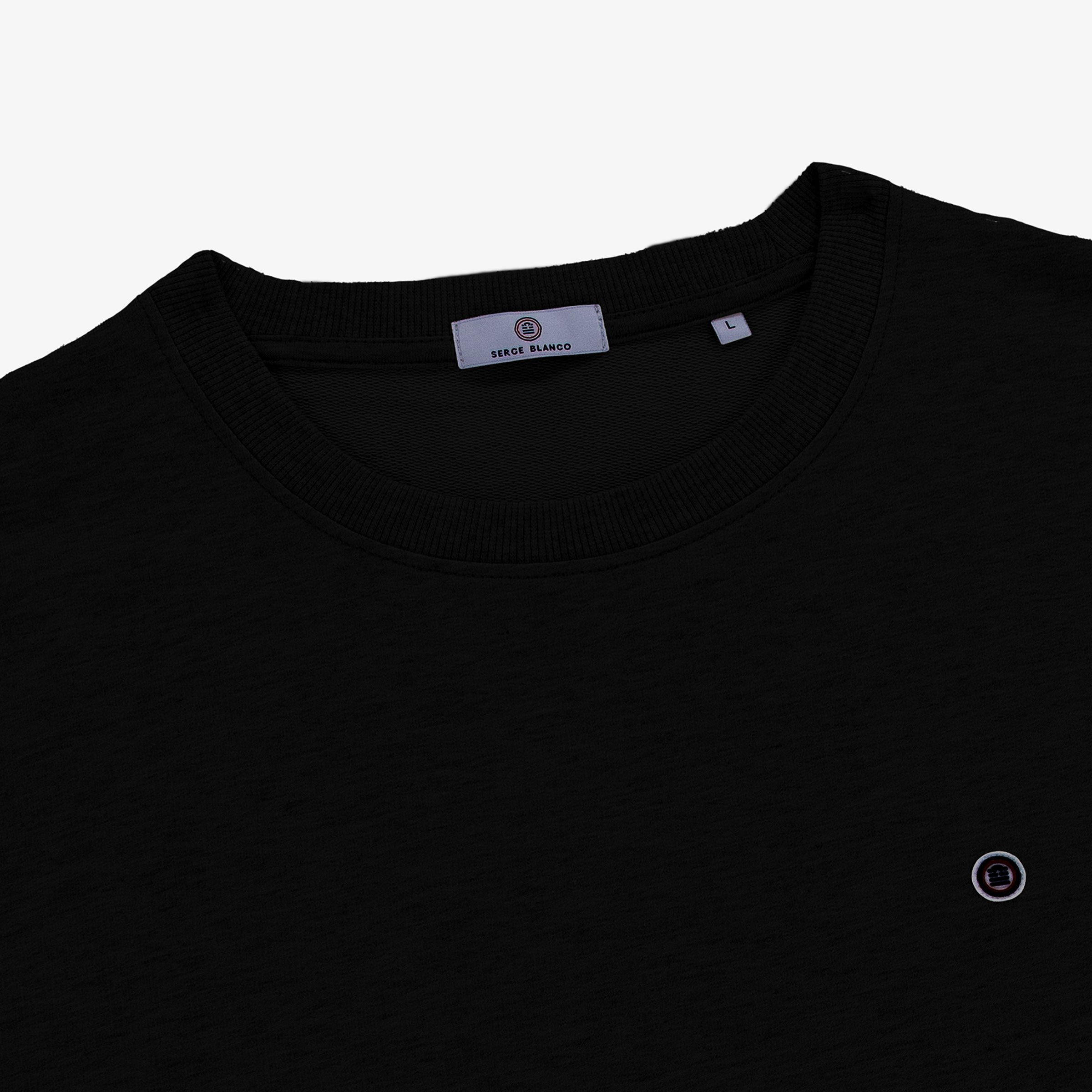 Black cotton Swim crew-neck sweatshirt SERGE BLANCO Black