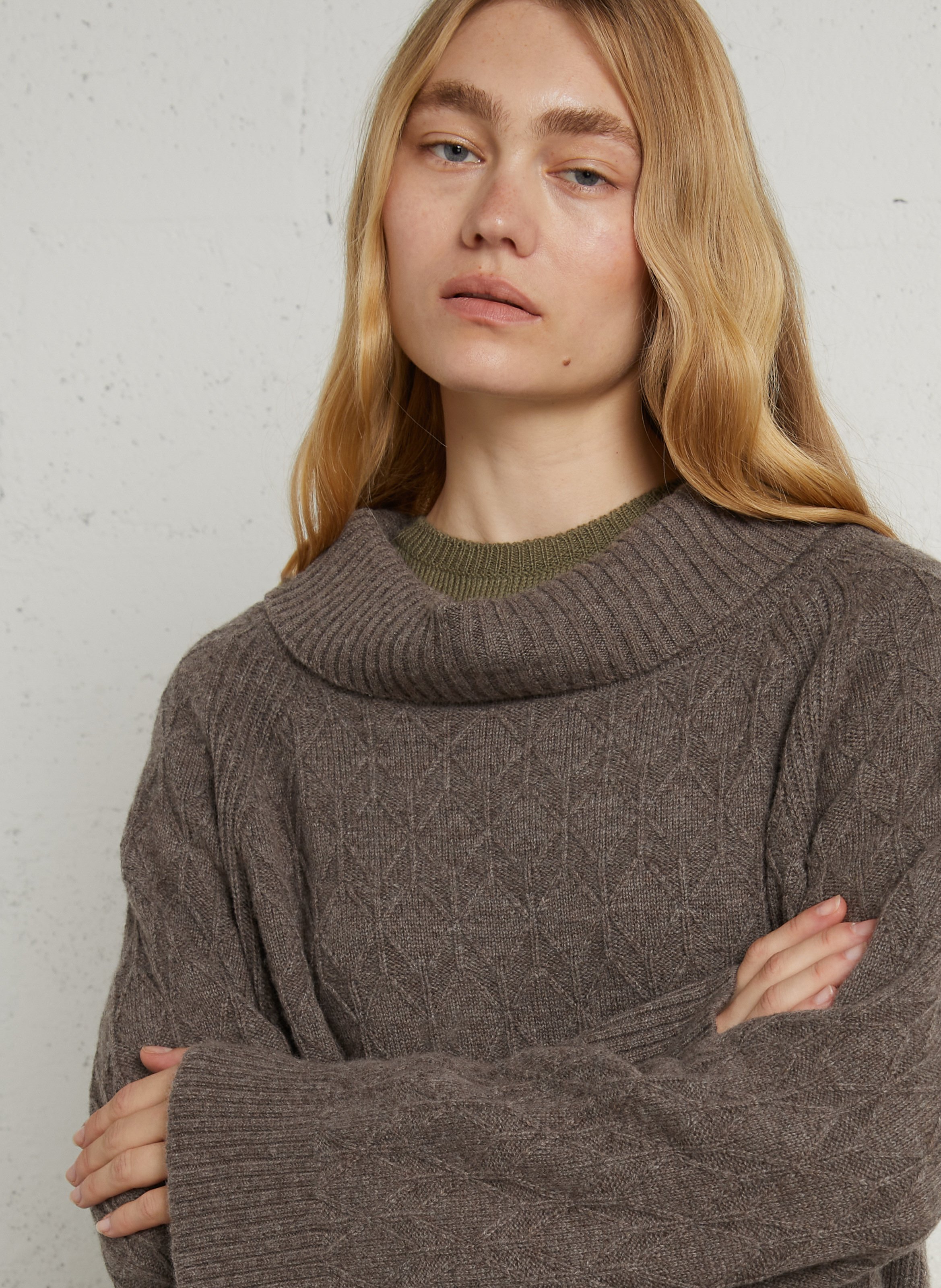 Oversized trui van wol en kasjmier RUE DE TOKYO Bruin