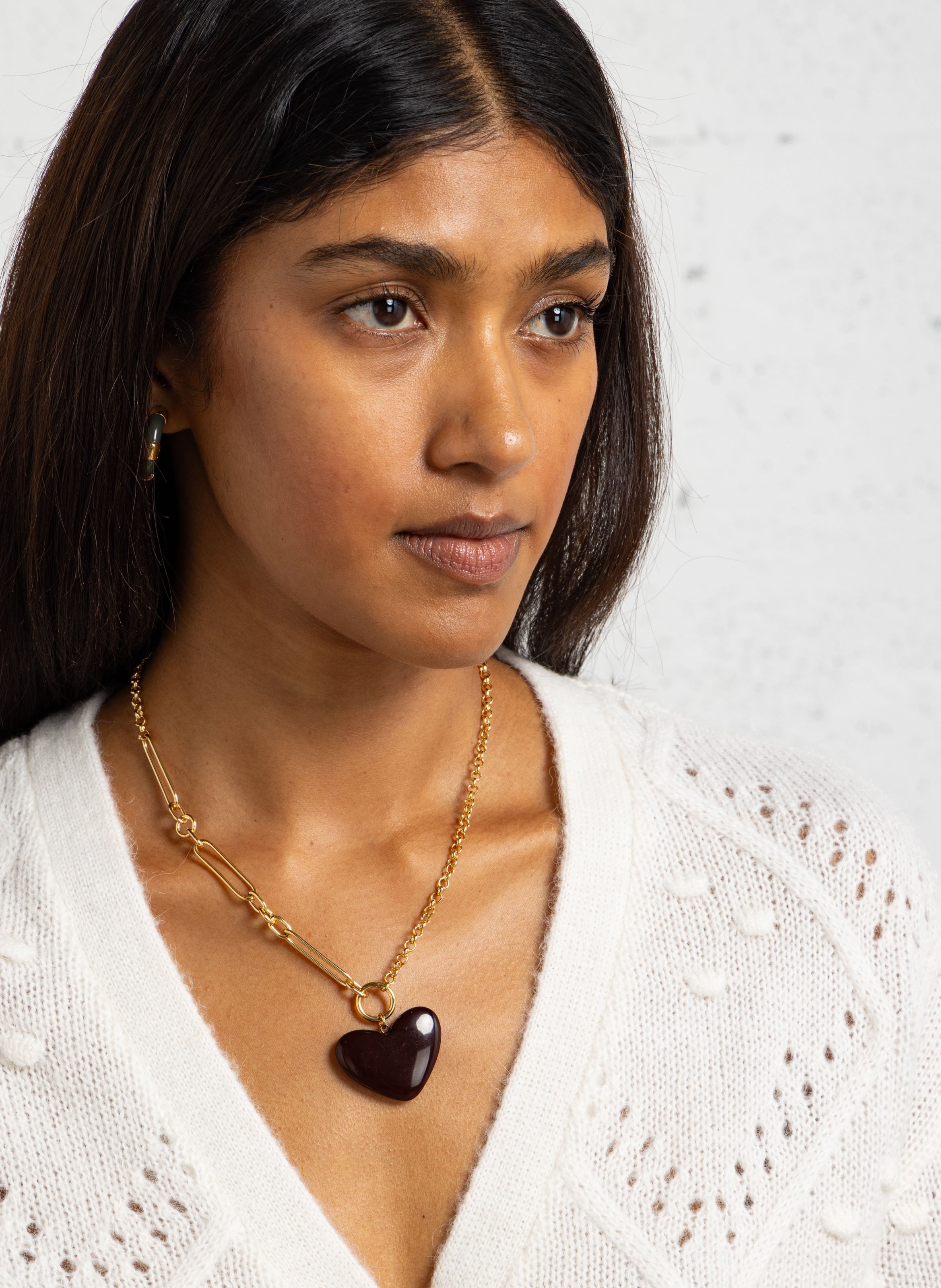 Ketting van verguld messing FEEKA Bruin