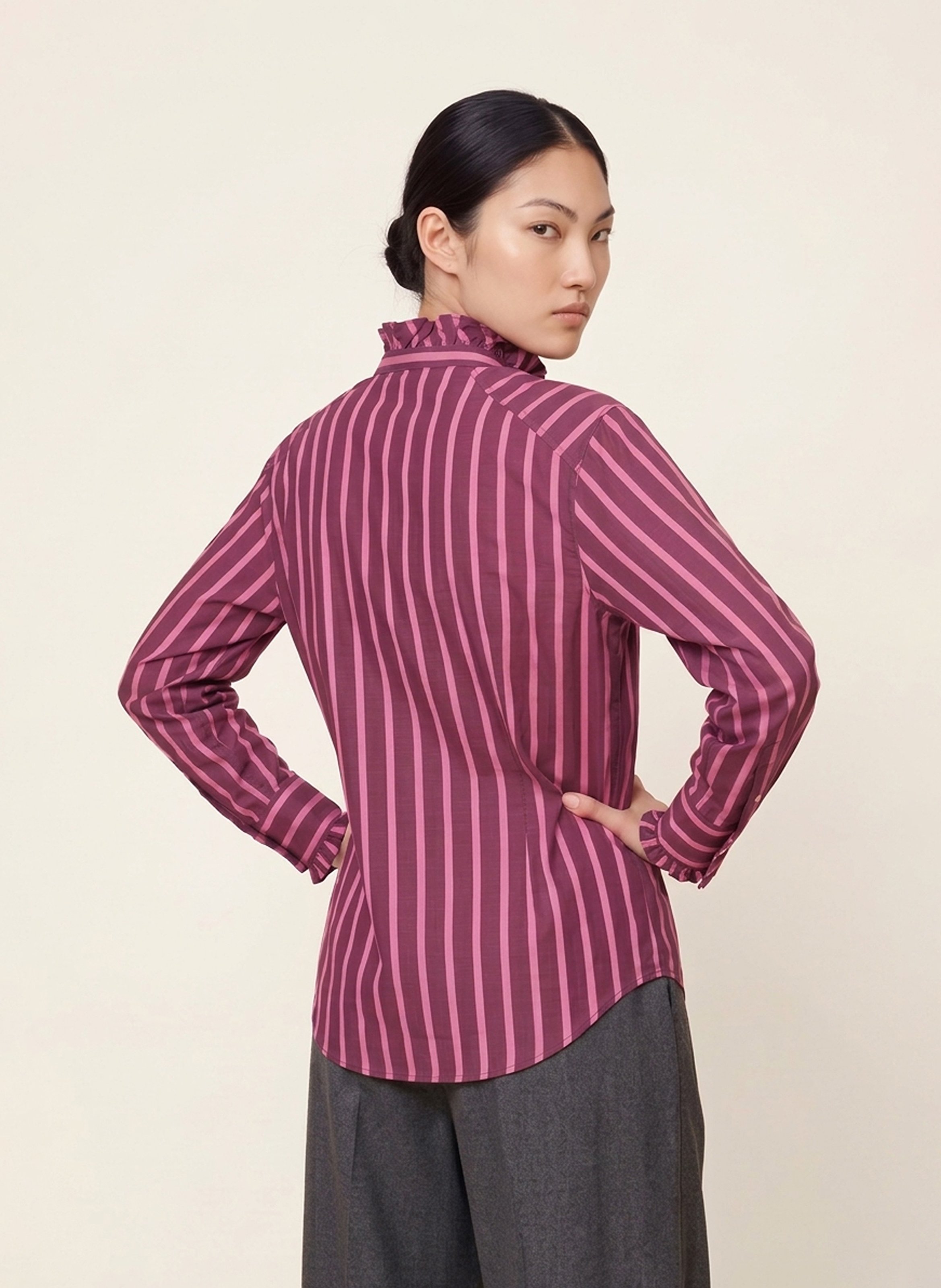 Chemise oversize à rayures en coton KOOKAI Rose