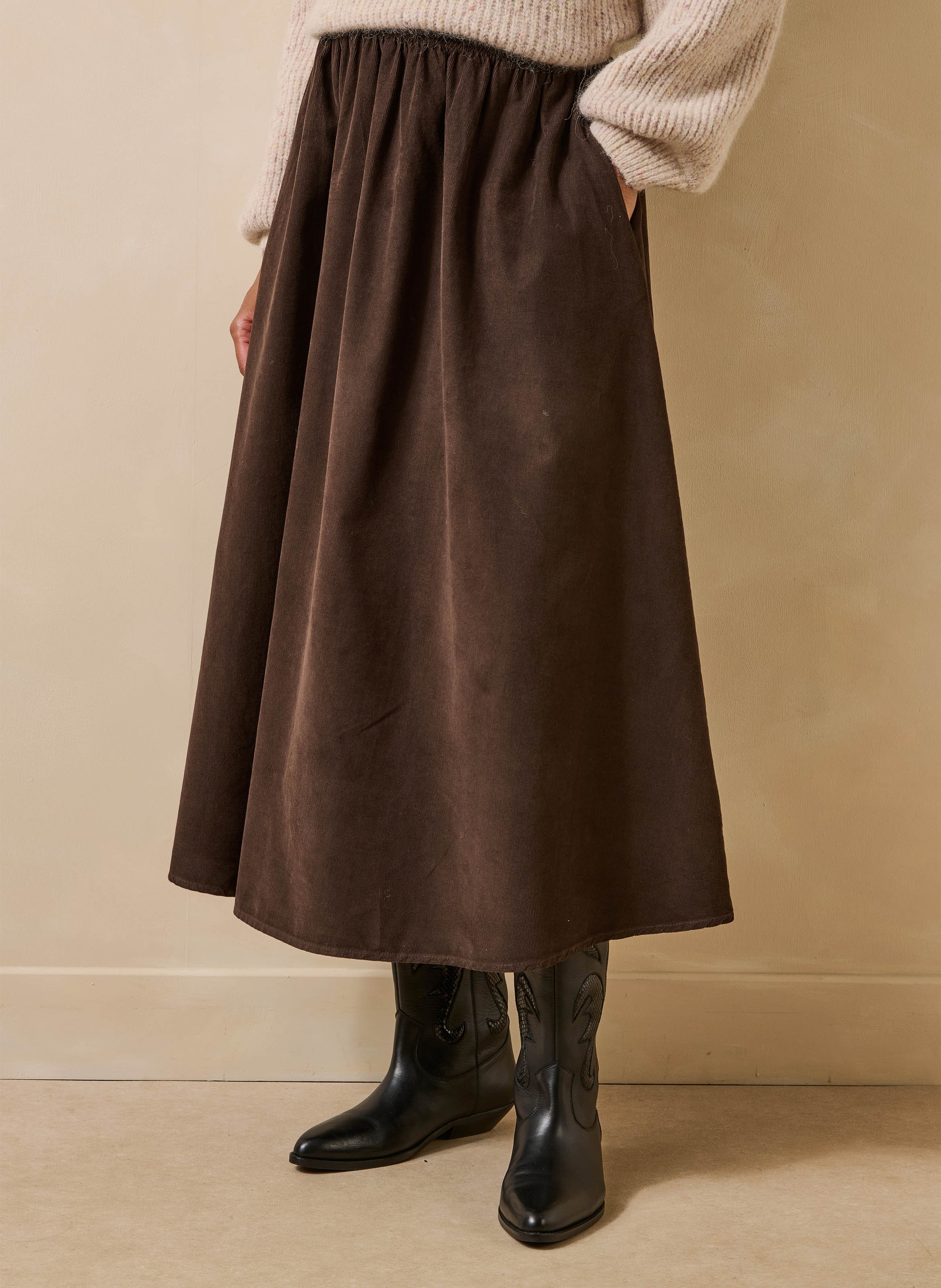 Flared midi cotton skirt LA FEE MARABOUTEE