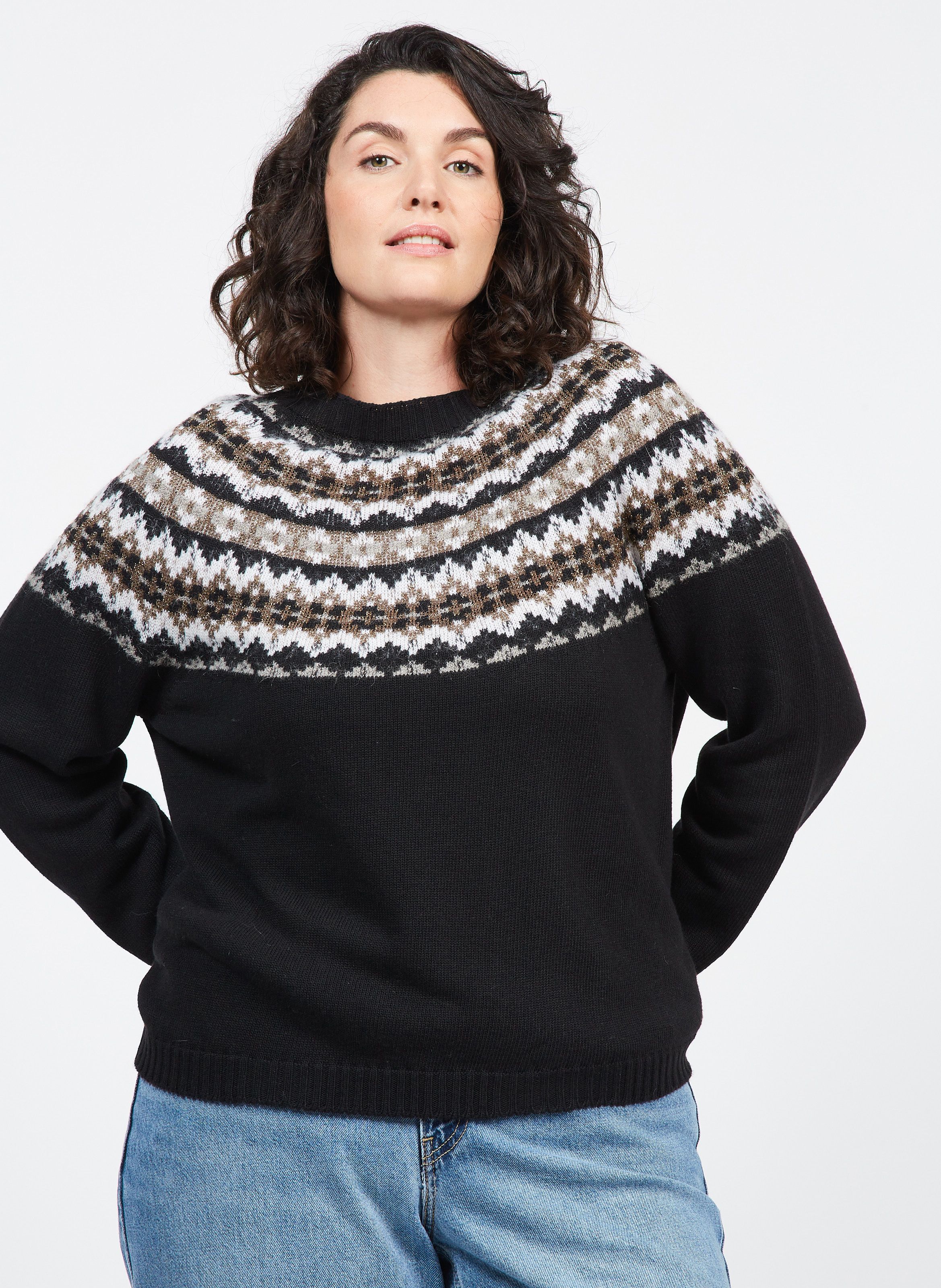 Pull maille 2025 jacquard femme