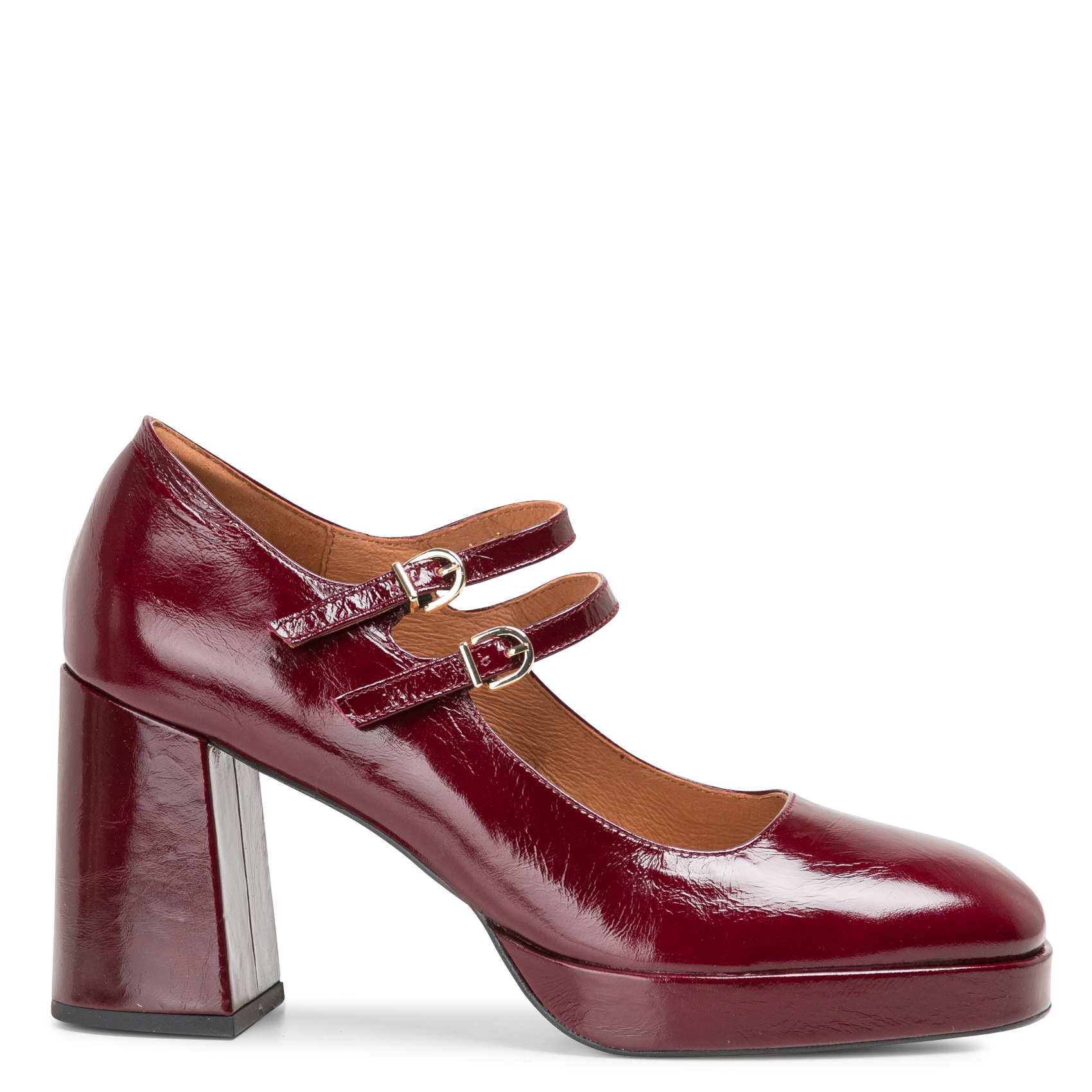 Plateau-Spangenpumps mit Doppelriemen JONAK Rot