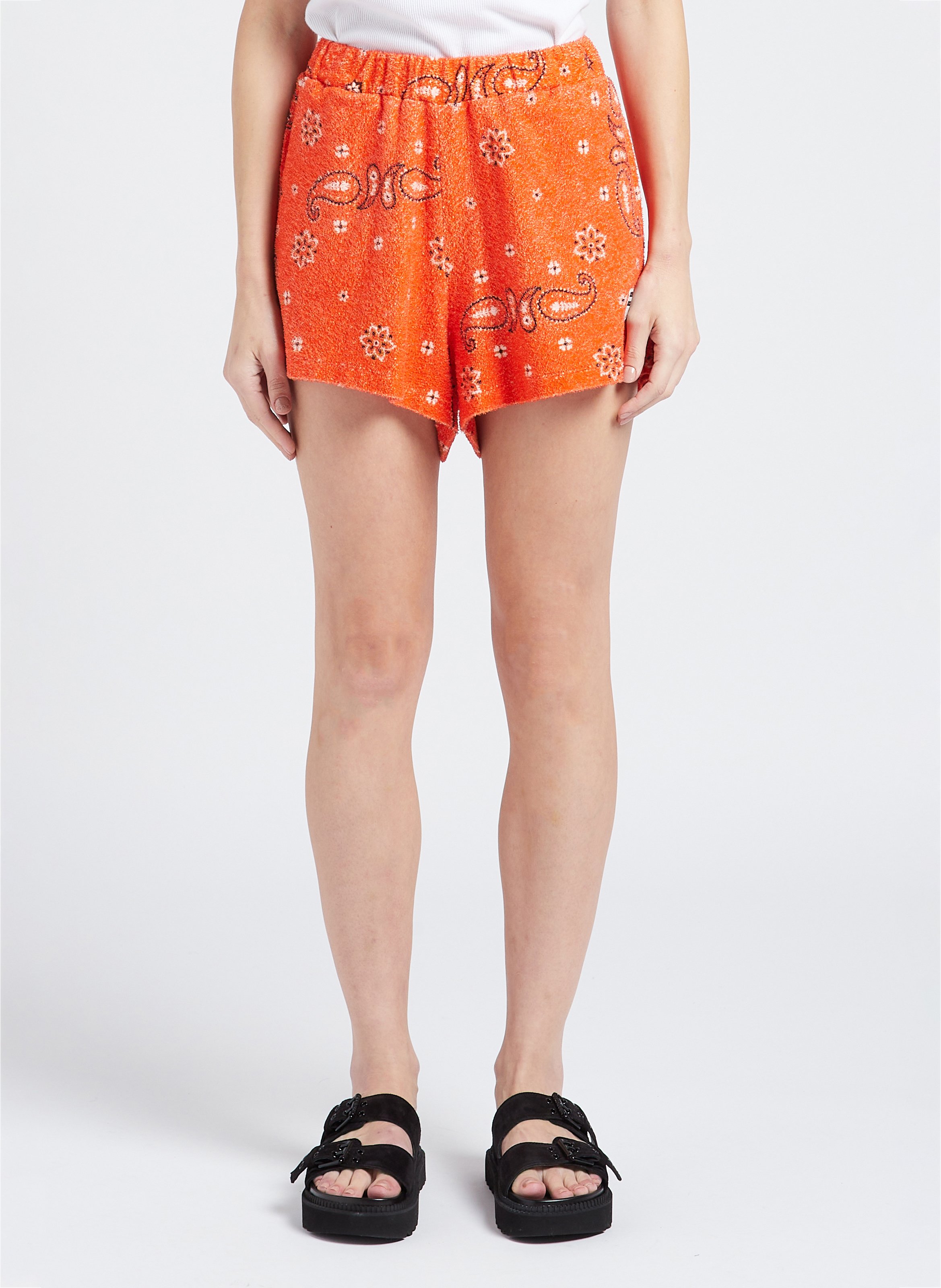 Printed organic cotton terry-look shorts BELLEROSE Grey